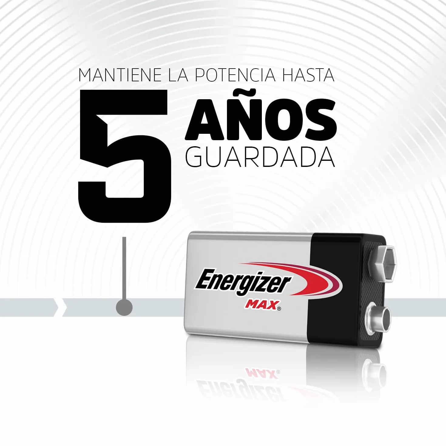 Energizer Max - Pila 9V Alcalinas (Paquete de 3) - Baterías de 9 Voltios - para Detector de Humo/monóxido de Carbono, electrónica y Audio - Construcción 100% a Prueba de Fugas - 5 años de Vida útil
