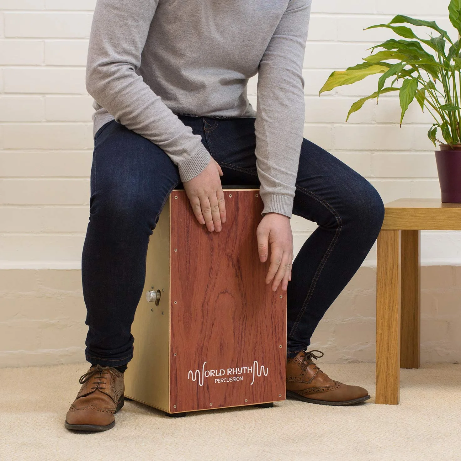 Sándalo Tambor de Cajon, Marrón | Marrón - World Rhythm CAJ2NB-BR