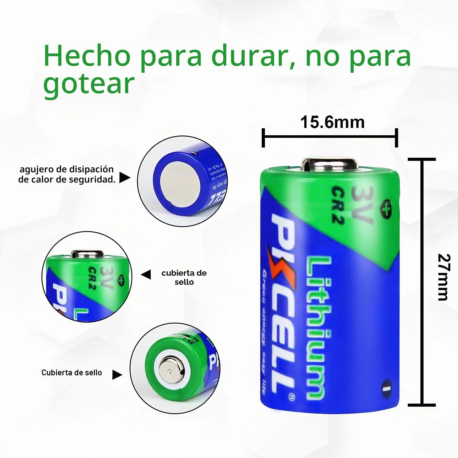 PKCELL Pilas de Litio CR2 3V 850mAh Paquete de 4 para Cámaras