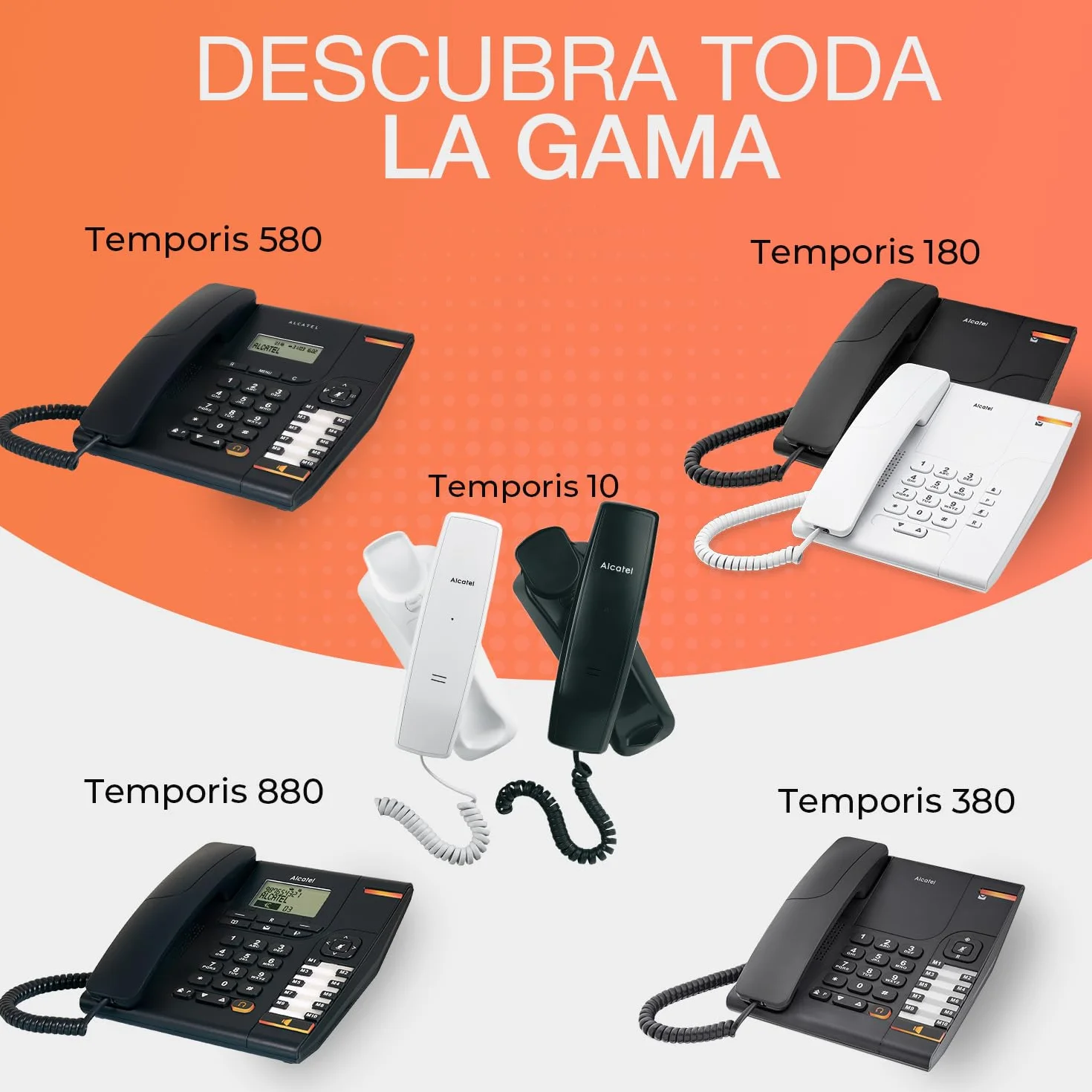 ALCATEL Temporis 180 PRO Teléfono profesional con cable Blanco