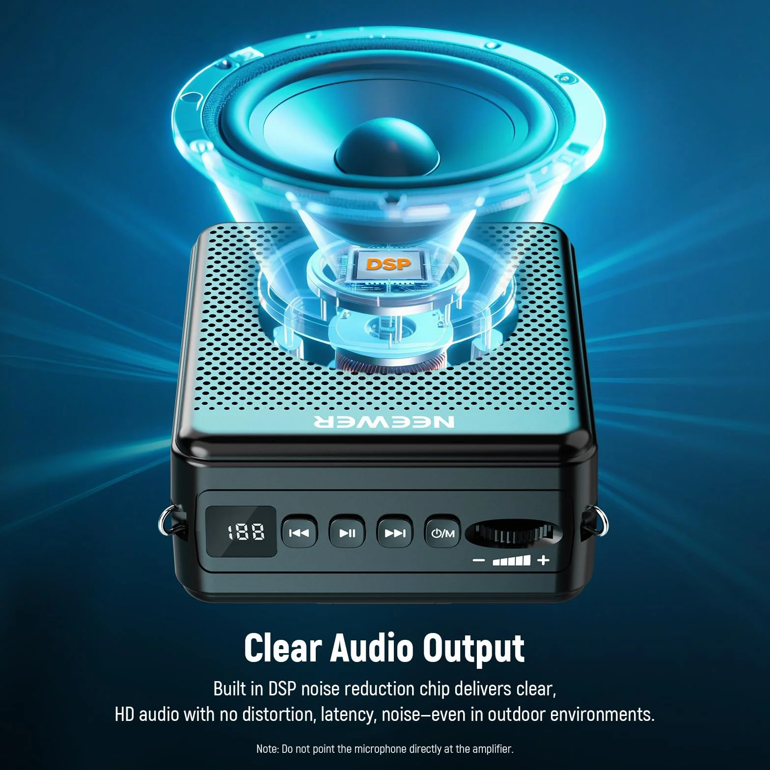 NEEWER VA02 Amplificador Voz con Micrófono Inalámbrico, Mini Altavoz Portátil Recargable USB C Cancelar Ruido Megáfono & Mic Set, 10 Hrs Duración, Alcance15m para Profesores Formadores Tour Guides