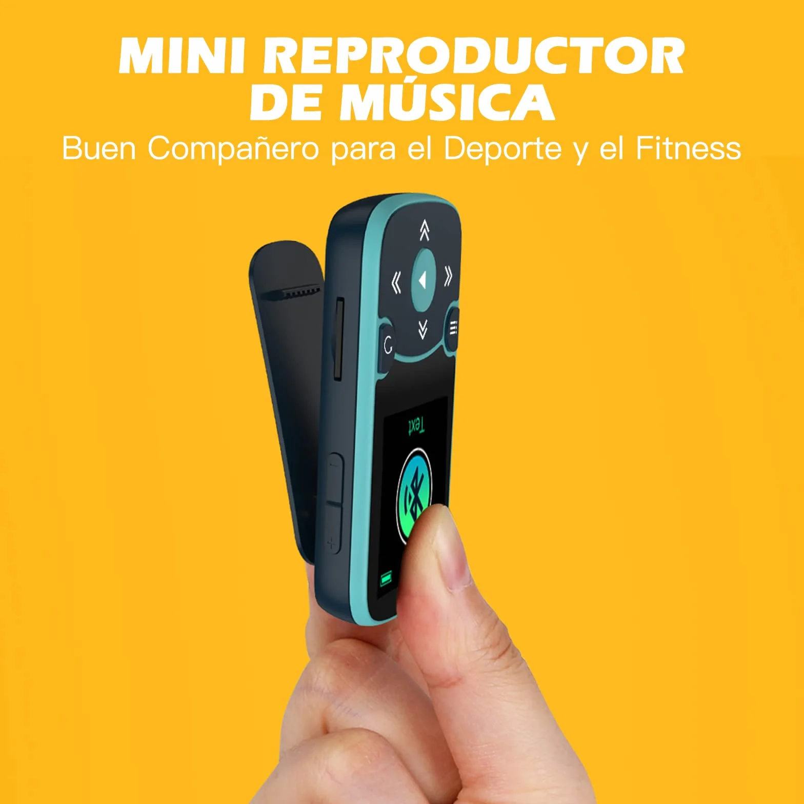 AGPTEK 32GB Clip Reproductor MP3 Deportivo Bluetooth 5.3 HiFi Sin Pérdida Radio FM Podómetro