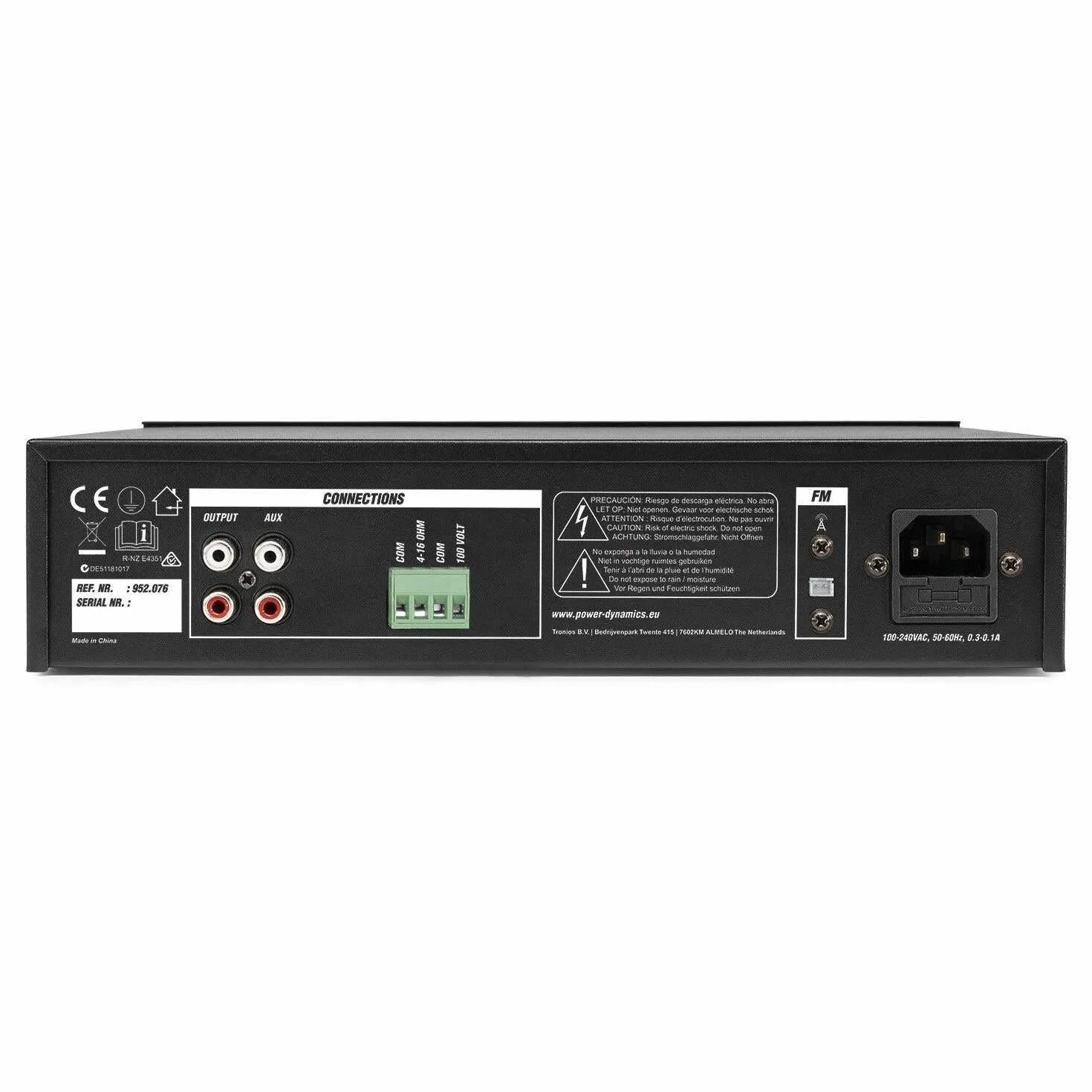 Power Dynamics - Pack de Sonido 100V con 4 Altavoces de Techo de 5" Blancos, Amplificador Bluetooth PDM25, Radio FM, MP3 USB y 50m de Cable. Ideal para oficinas, Tiendas, restaurantes, oficinas, etc.