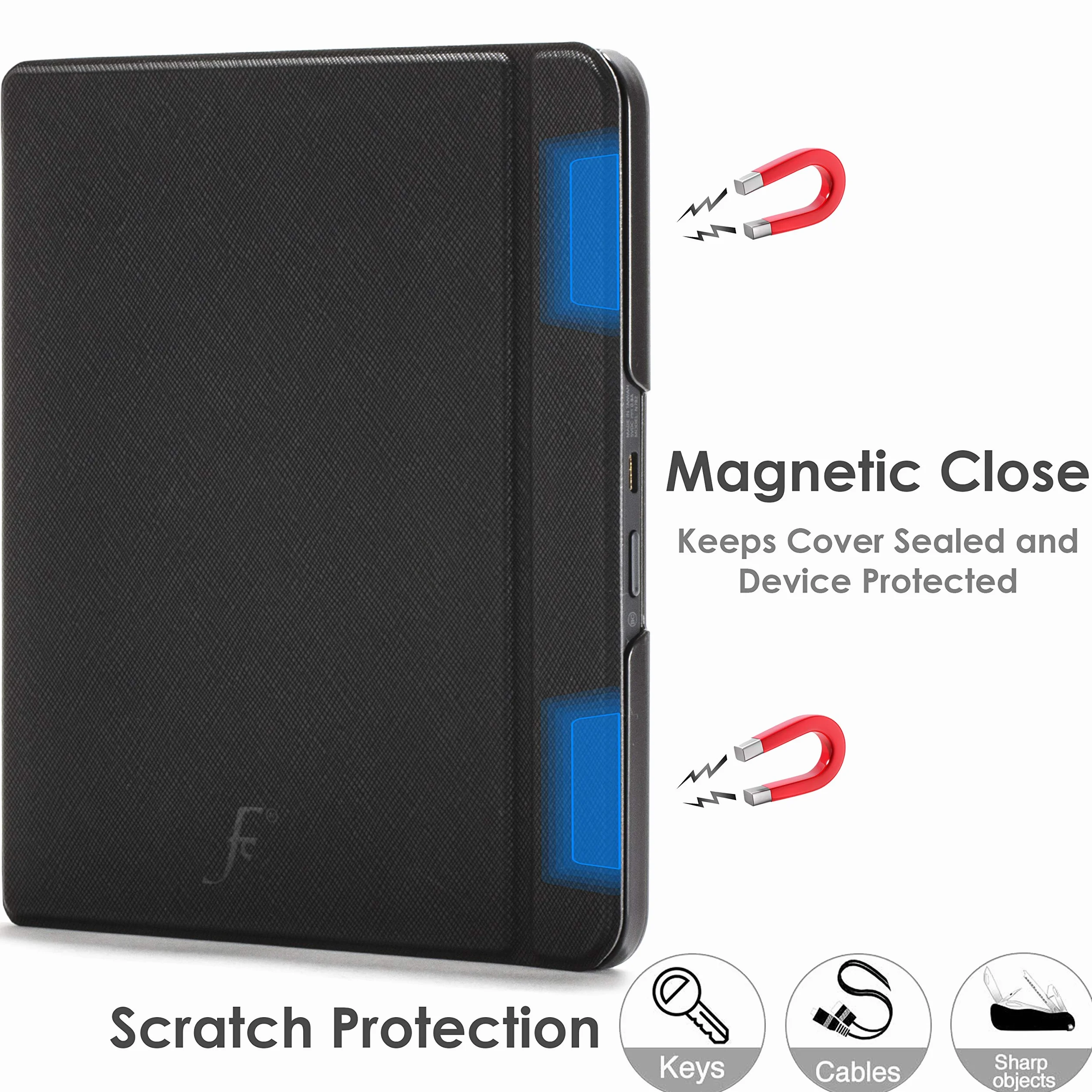 Forefront Cases Funda para Kobo Forma (Modelo 2018) - Delgado, Ligera y Protectora - Smart Auto Sueño Estela Función - Negro