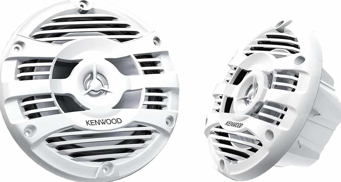 Kenwood KFC-1653MRW Altavoces Marinos de 2 vías de 170mm | Sistema de Altavoces para Barco con Cono Hidrófugo de 170mm. para Uso Exteriores y en Condiciones de Humedad. Rejilla Resistente a Rayos UV