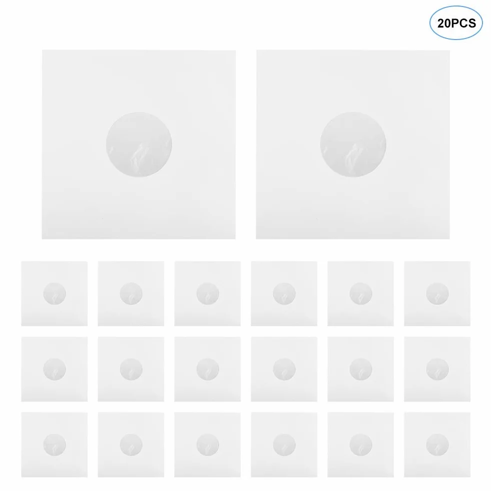 20Pcs Estuche protector para discos de vinilo Estuche protector para reproductor de CD antiestático Materiales de protección ambiental fuertes y duraderos, resistentes y no tóxicos para discos