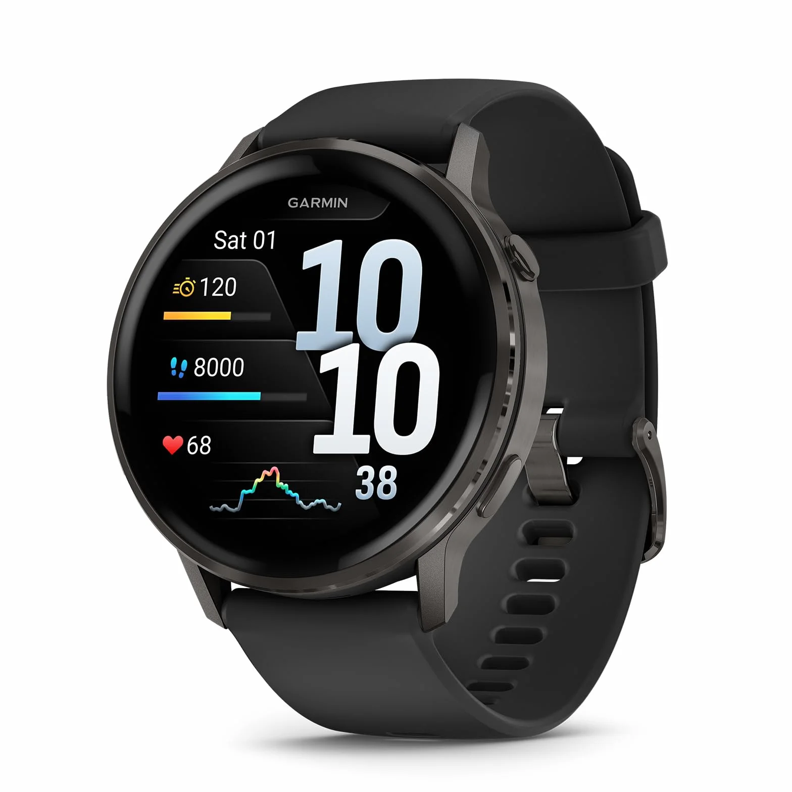 Garmin Venu 4 45 mm Smartwatch Premium con GPS Pantalla táctil AMOLED Acero Inoxidable Negro