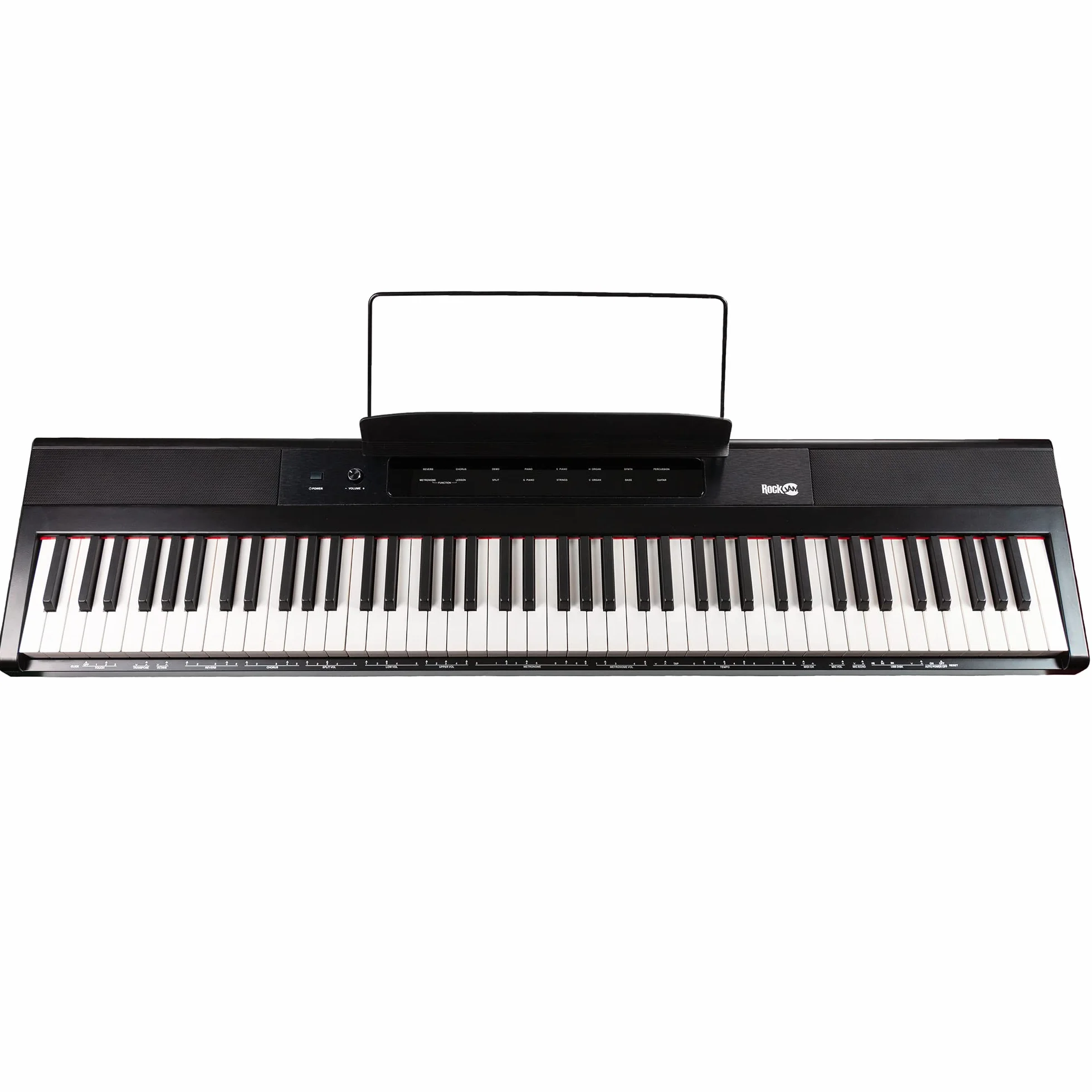 Rockjam Rj88Dp Teclas del Teclado de Piano para Principiantes Digital Piano con Full-Size Semi-Weighted Keys, Atril,Piano Engomada de la Nota,la Fuente de Alimentación y Construido en Altavoces, Negro