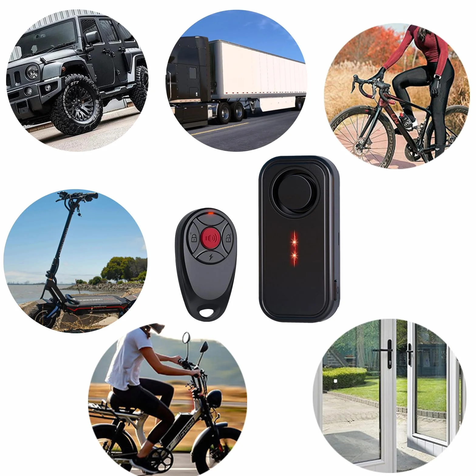 Mengshen 2 paquetes de alarma para bicicleta, 113 dB, IP66, resistente al agua, antirrobo, dispositivo de vibración, sensor de movimiento, sirena para bicicleta, coche, remolque, bicicleta eléctrica