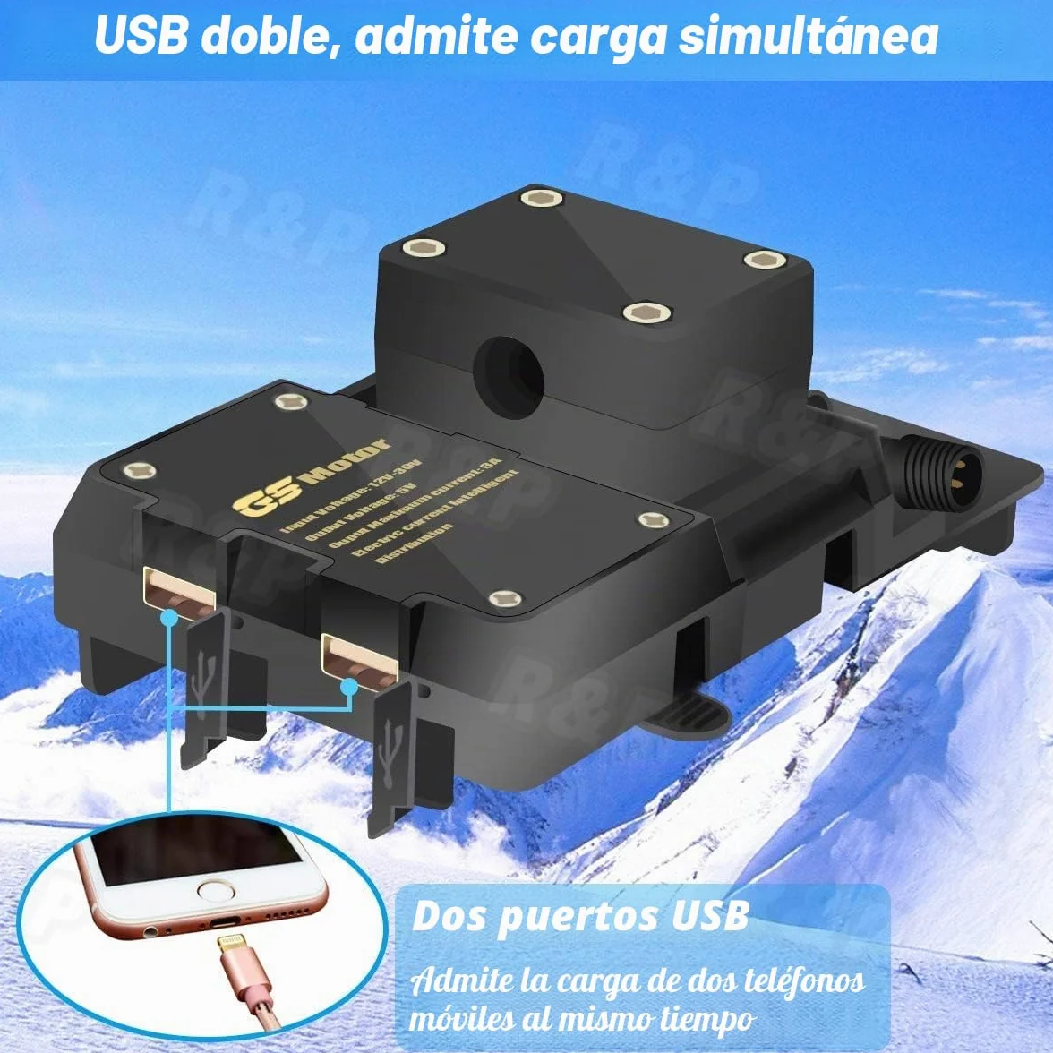 Soporte para Teléfono de Motocicleta con Puertos de Carga USB Dobles para BMW R1200GS R1250GS F700 800GS Honda CRF1000L Africa Twin