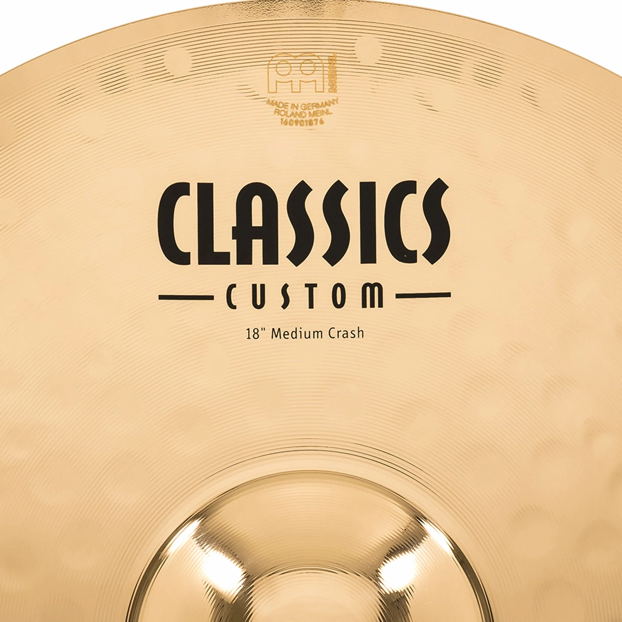 Meinl Cymbals Classics Custom Brilliant Plato Crash Medium de 18 pulgadas (45,72cm) Platillos de Batería - Pareja - Bronce B12, Acabado Brillante (CC18MC-B)