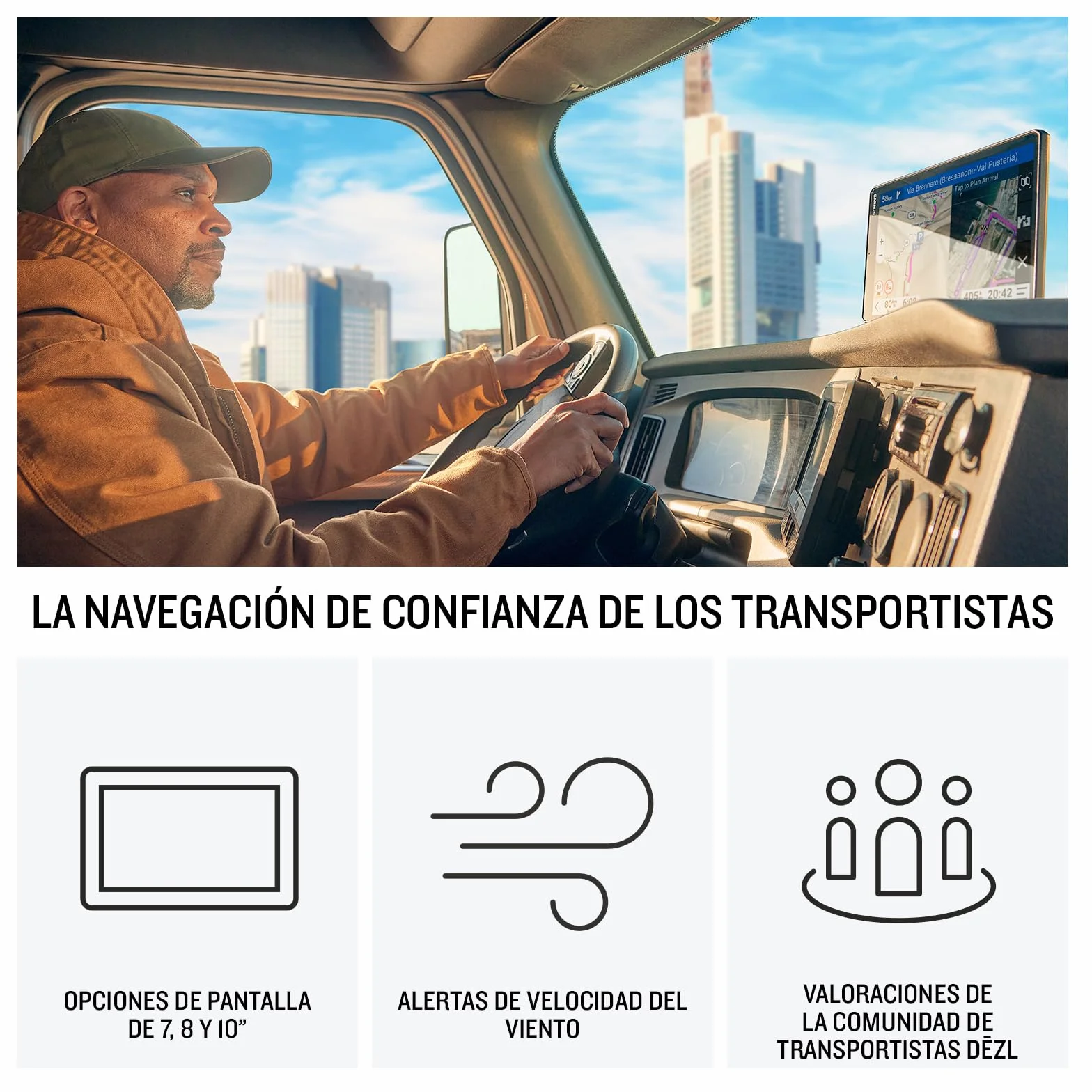 Garmin dēzl LGV720 GPS para camión 7'' Pantalla Brillante Mapas EU Tráfico Tiempo Real