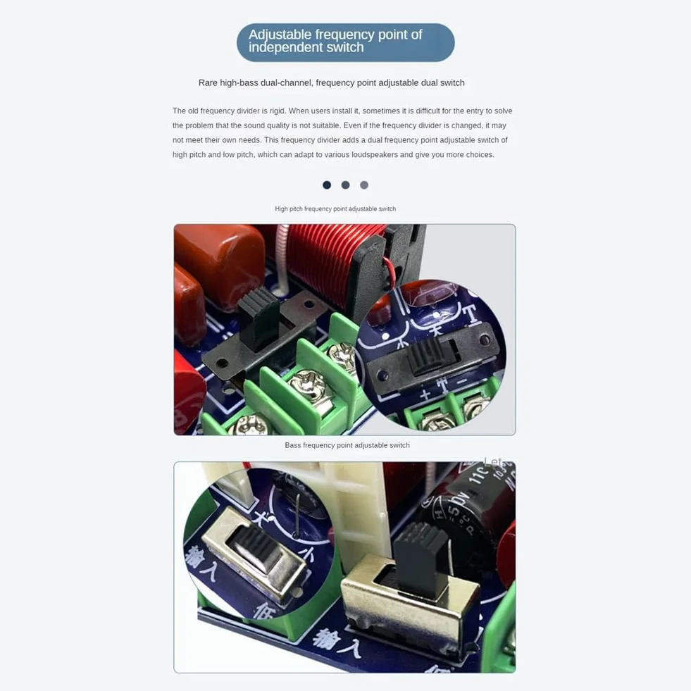 Divisor de Frecuencia 2 Vías 250W 2500Hz-3000Hz Crossover Audio Altavoz DIY