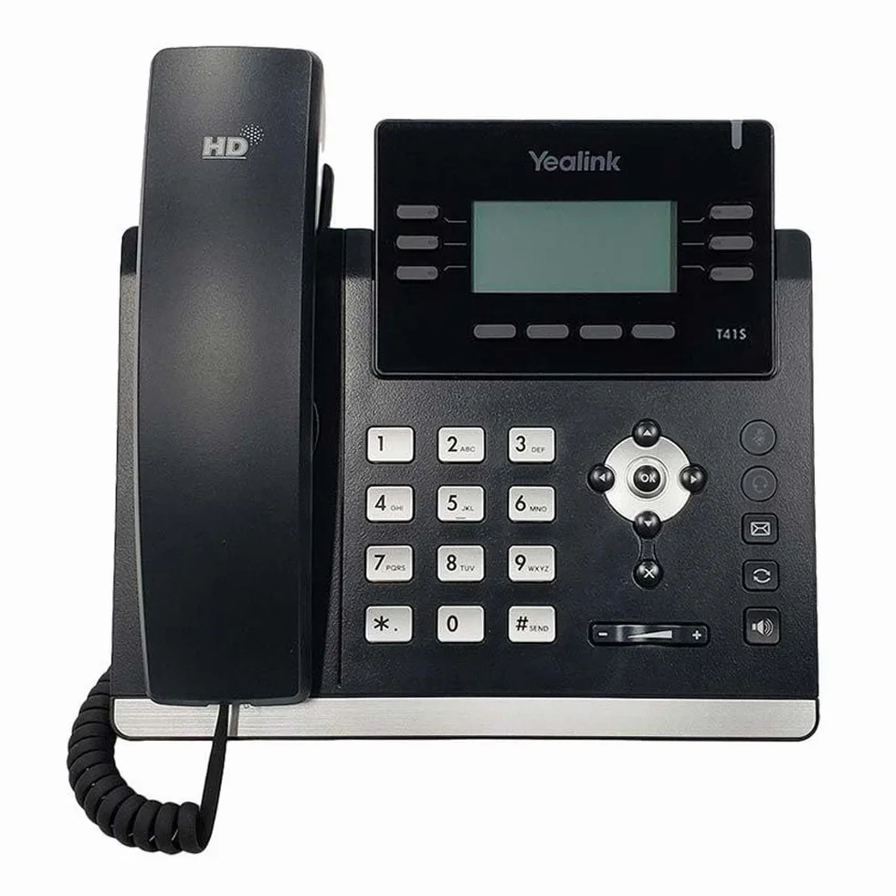 Yealink SIP-T41S Telephone VoIP Pantalla LCD HD Grande 6 Cuentas SIP Reacondicionado