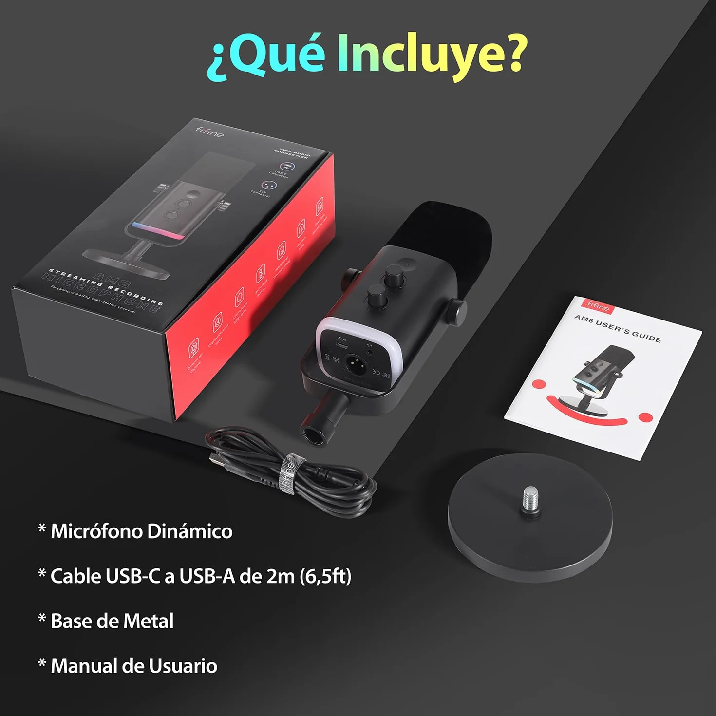 FIFINE XLR USB Microfono Gaming per PC PS4 PS5, Streaming Micrófono de Dinámico per Podcast Studio para Estudio Grabación