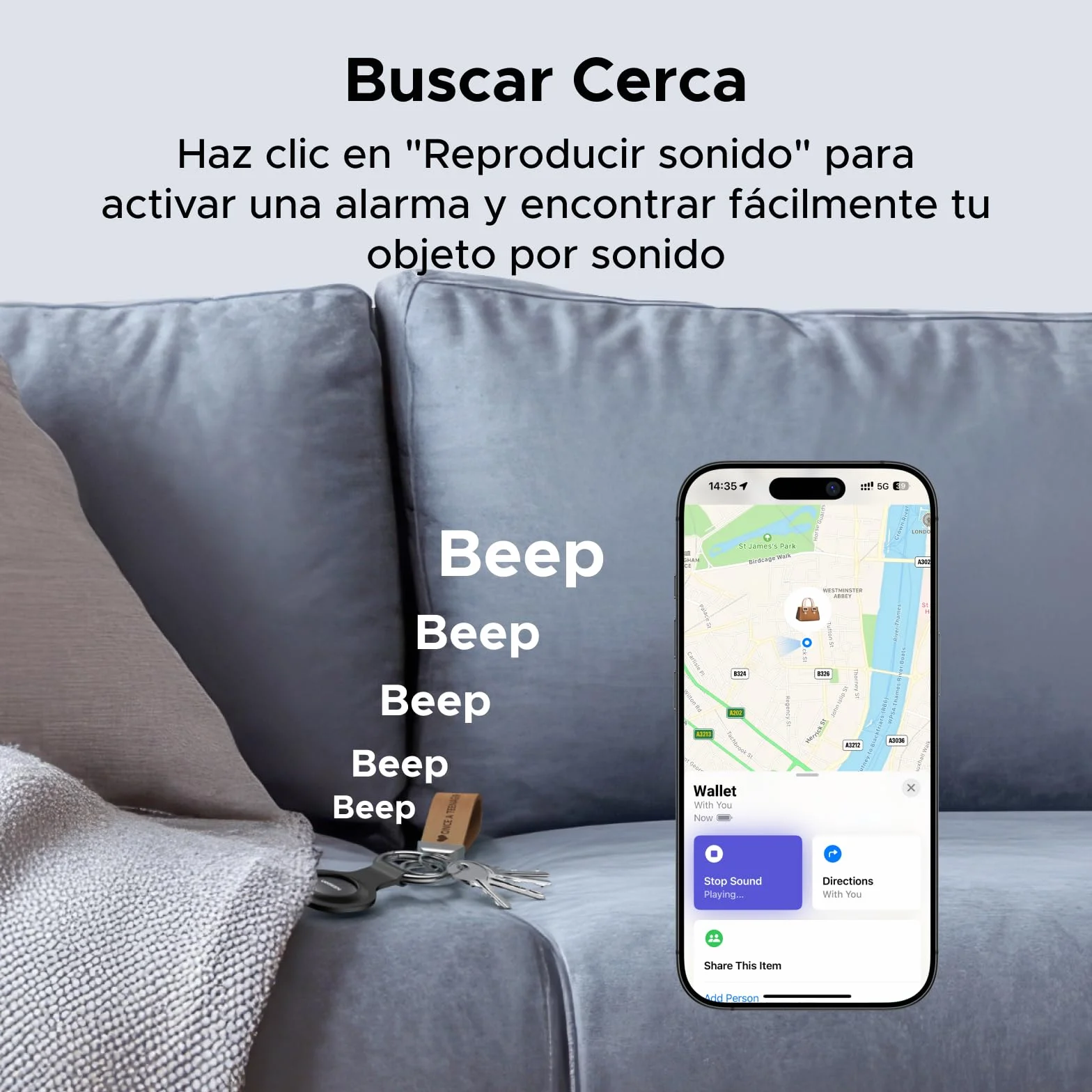 UGREEN FineTrack Mini Tag Localizador Bluetooth SmartTag Tracker 2 Piezas Compatible con Find My iOS Batería 18 Meses