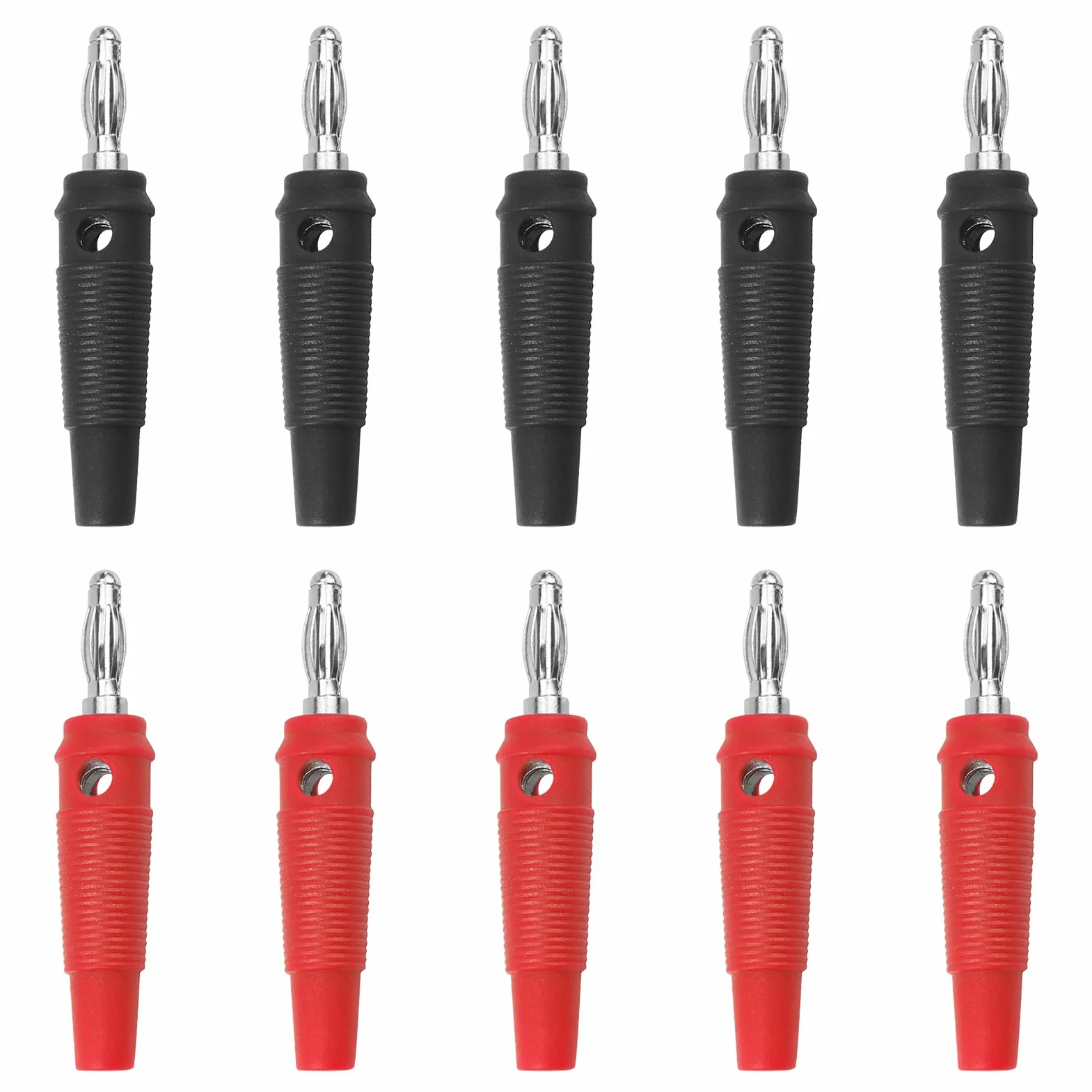 Conectores banana 4 mm 20 A tipo tornillo apilables sin soldadura rojo negro para altavoces