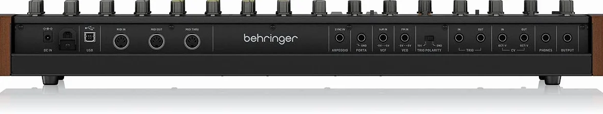 Behringer MONOPOLY Sintetizador polifónico analógico de 4 voces con 37 teclas de tamaño completo, 4 VCO, VCF, 2 LFO, 2 envolventes, sincronización y modulación cruzada y arpegiador