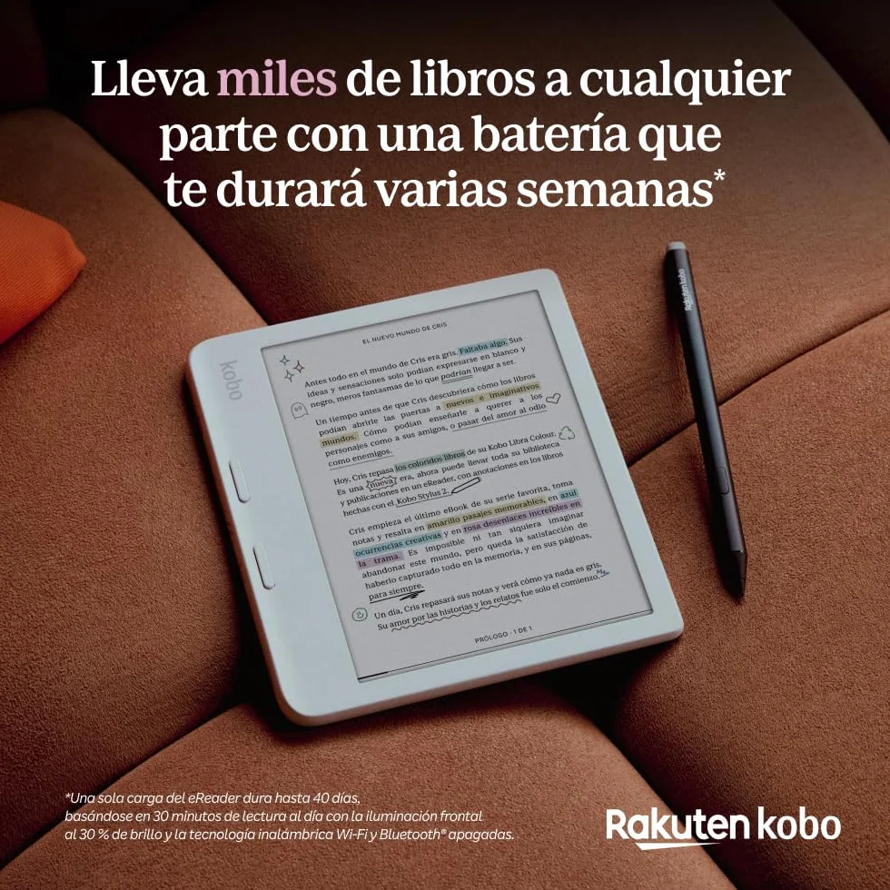 Kobo Libra Colour eReader 7" E Ink Kaleido™ 3 Pantalla 32 GB Resistente al Agua Negro