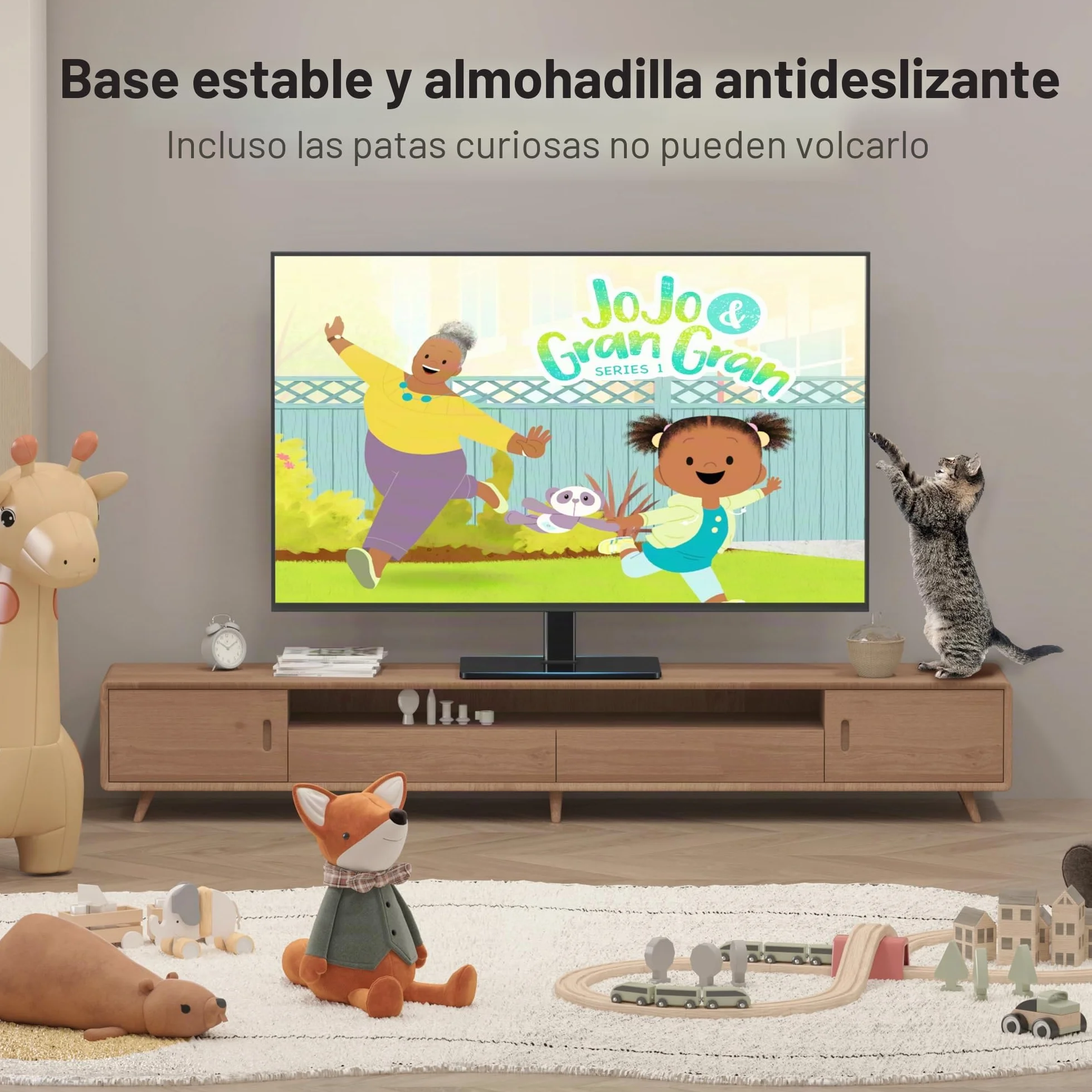 Soporte de TV giratorio universal XINLEI para televisores Samsung/LG de 17 a 43 pulgadas, altura ajustable 265-385 mm, carga 45 kg, VESA 200x200