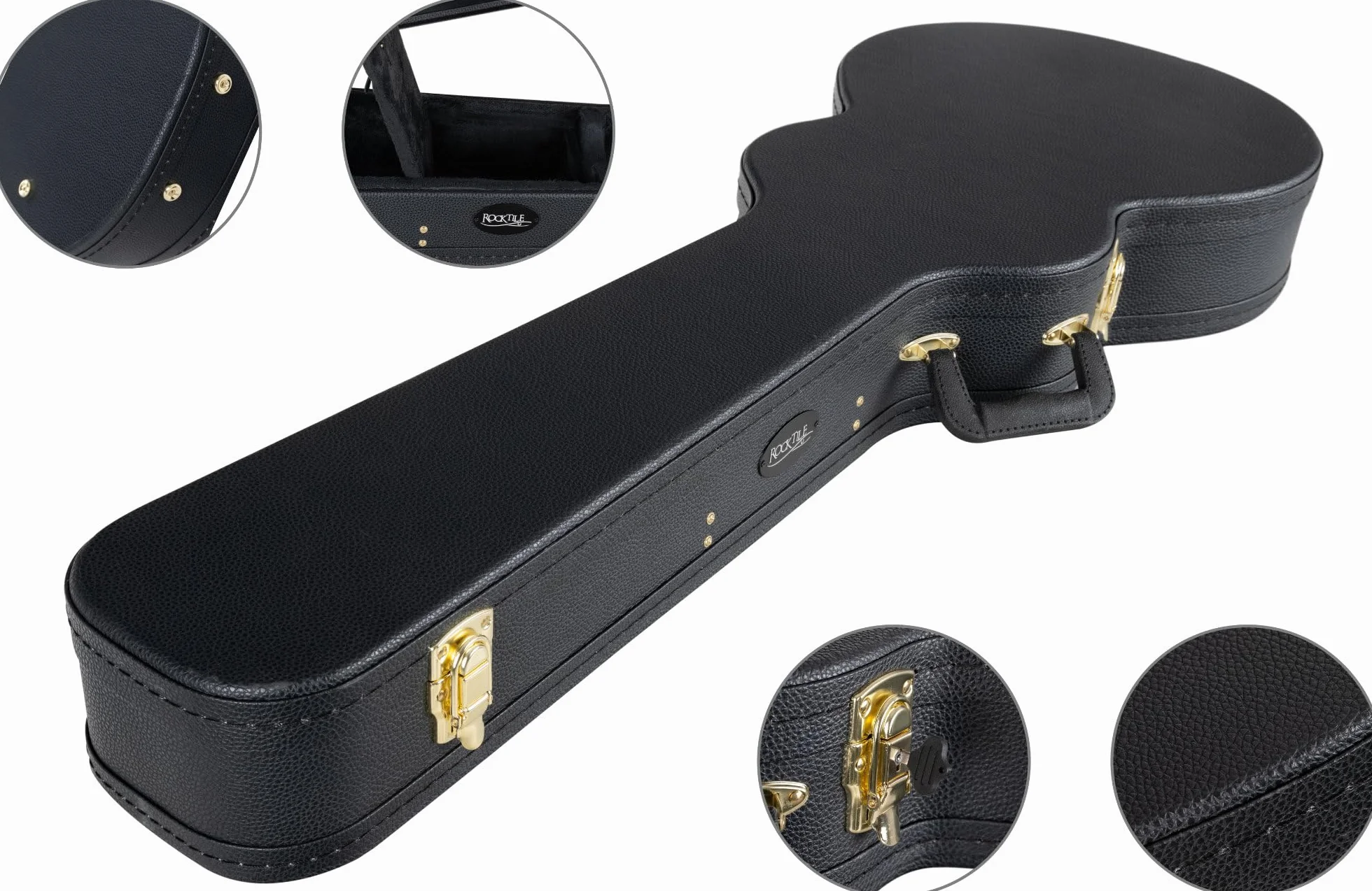 ROCKTILE Estuche para Guitarra Eléctrica Estilo Single Cut - Estuche rígido Resistente con diseño clásico