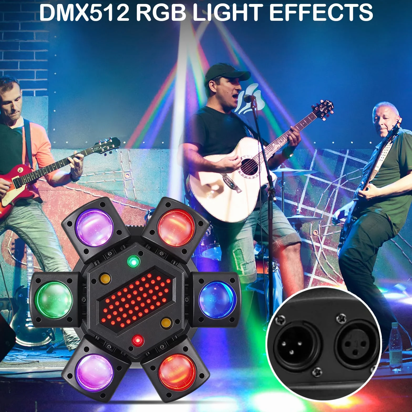 Cabeza Móvil Beam Luces de Escenario, RGB LED Beam Luz Discoteca con Control Remoto, DMX 512 Luminación de Escenario Focos de Efecto para Fiesta DJ Clubes Bar Navidad