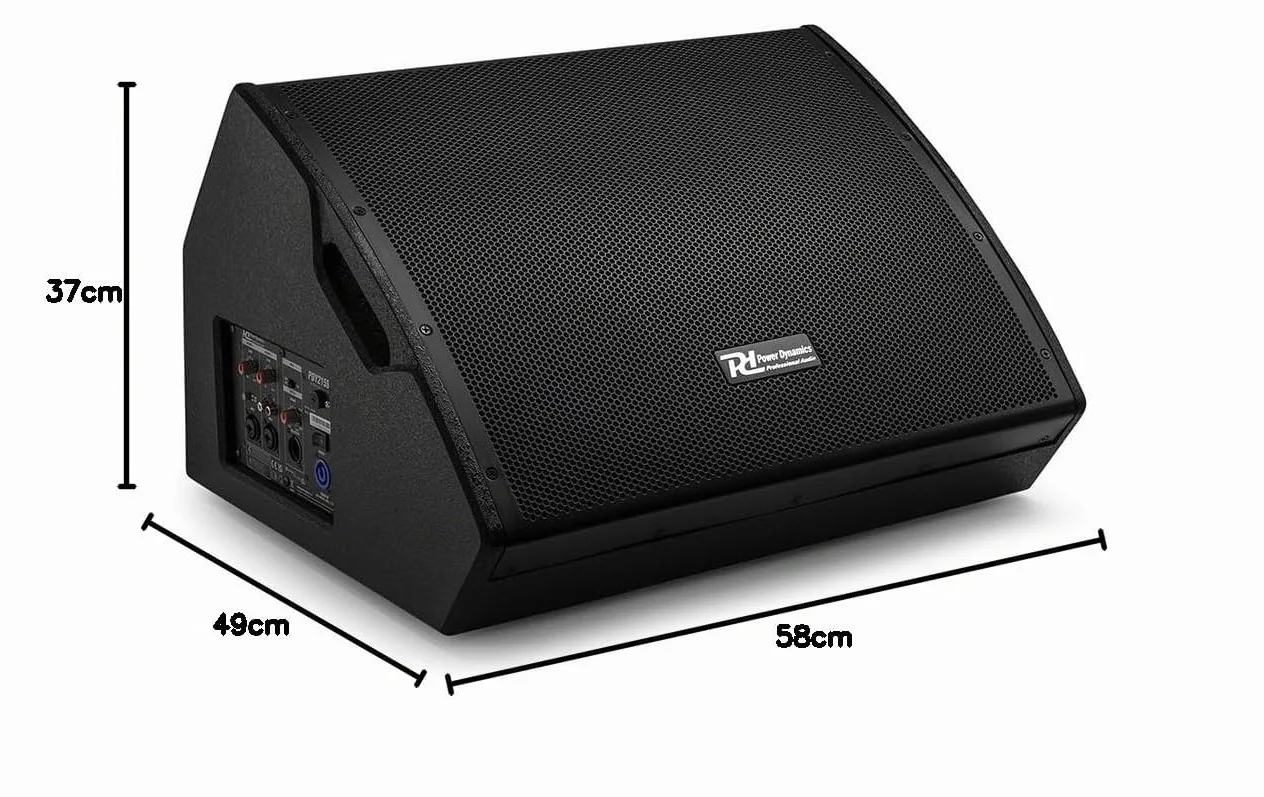 Power Dynamics - PDY215SM. Altavoz Activo Monitor de Escenario Activo de 800W y 15" - Potente Sonido Biamplificado. Control Total y Portabilidad. Ideal Escenario, Músicos de Gira, Shows, Bolos, DJs