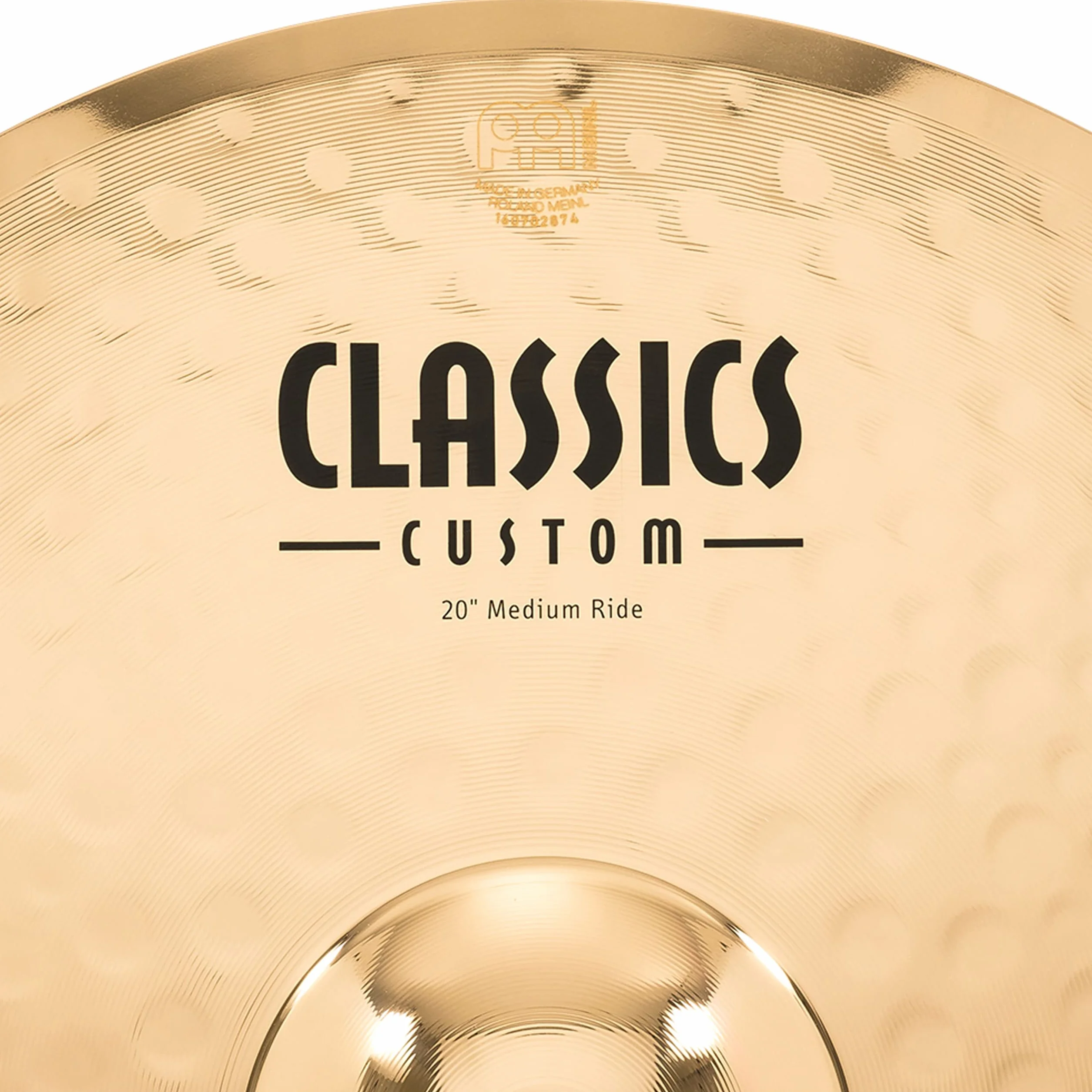 Meinl Cymbals Classics Custom Brilliant Plato Ride Medium de 20 pulgadas (50,80cm) Platillos de Batería - Bronce B12, Acabado Brillante (CC20MR-B)