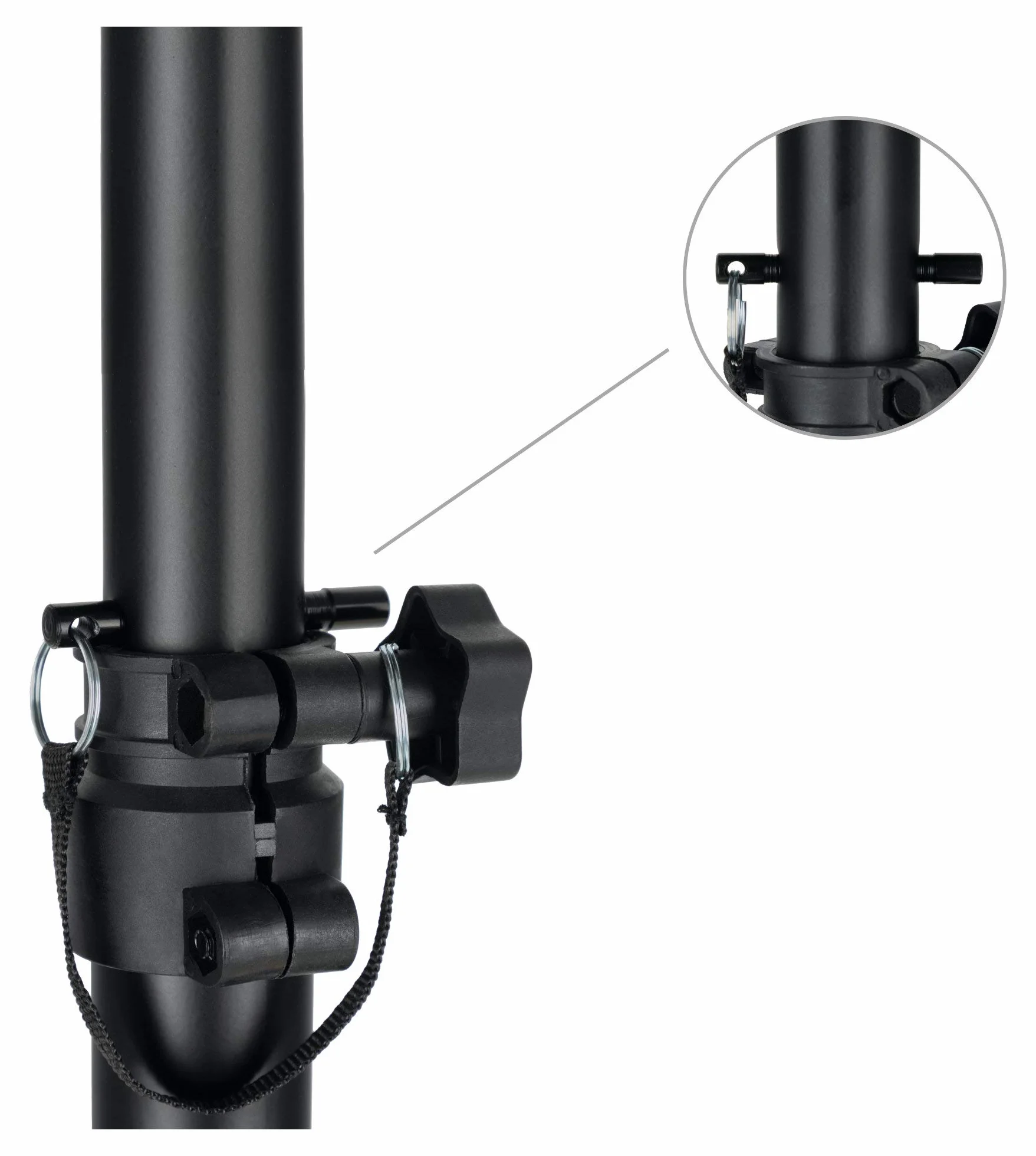 Pronomic SLS-10 2x Soporte de altavoz para monitor de estudio - Altura ajustable de 80 cm a 130 cm, base triangular, pies de goma, pies con pinchos, acero, placa de soporte con tiras de goma - Negro