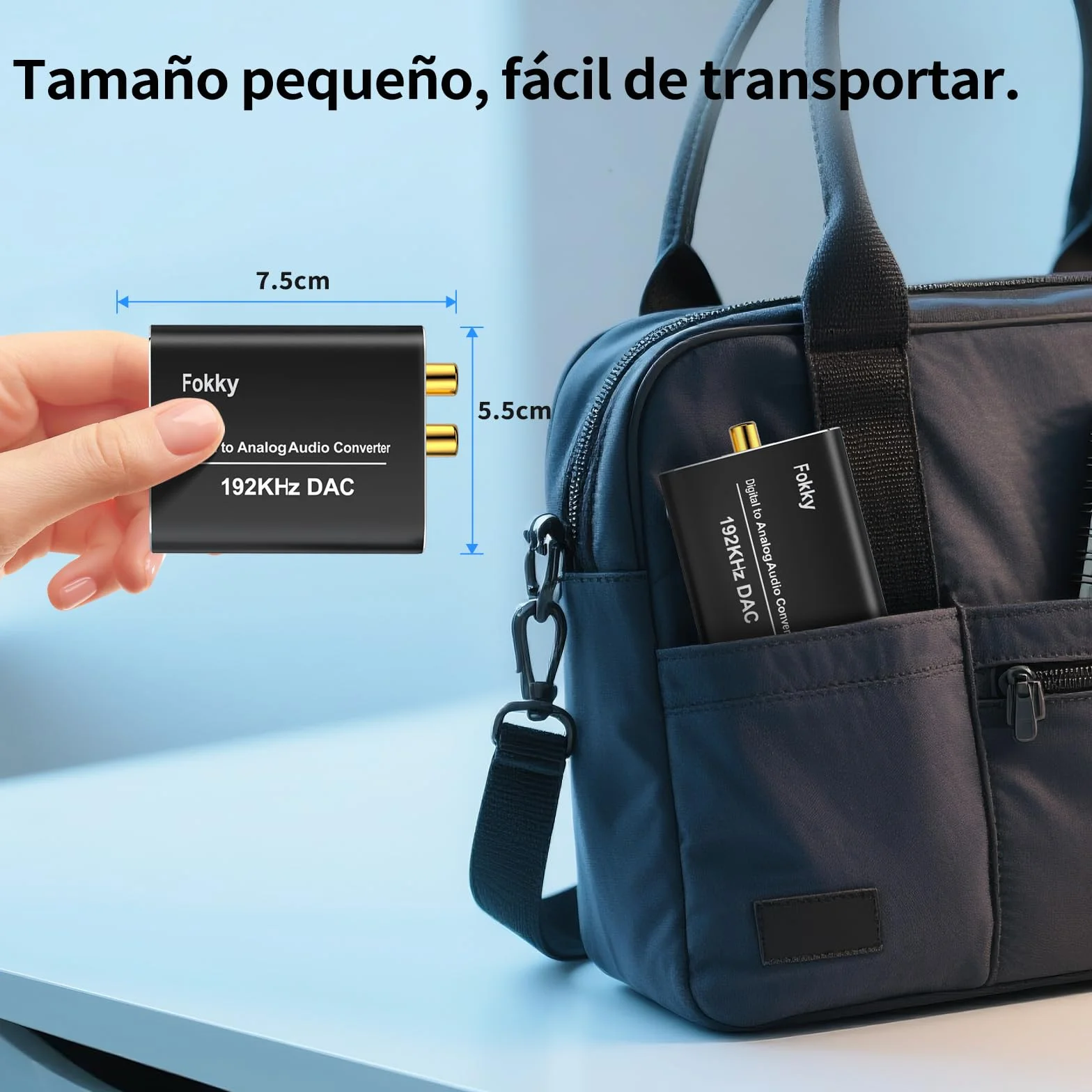 Fokky 192kHz DAC Convertidor Digital a Analógico Óptico Coaxial Toslink Estéreo L/R Jack 3.5mm