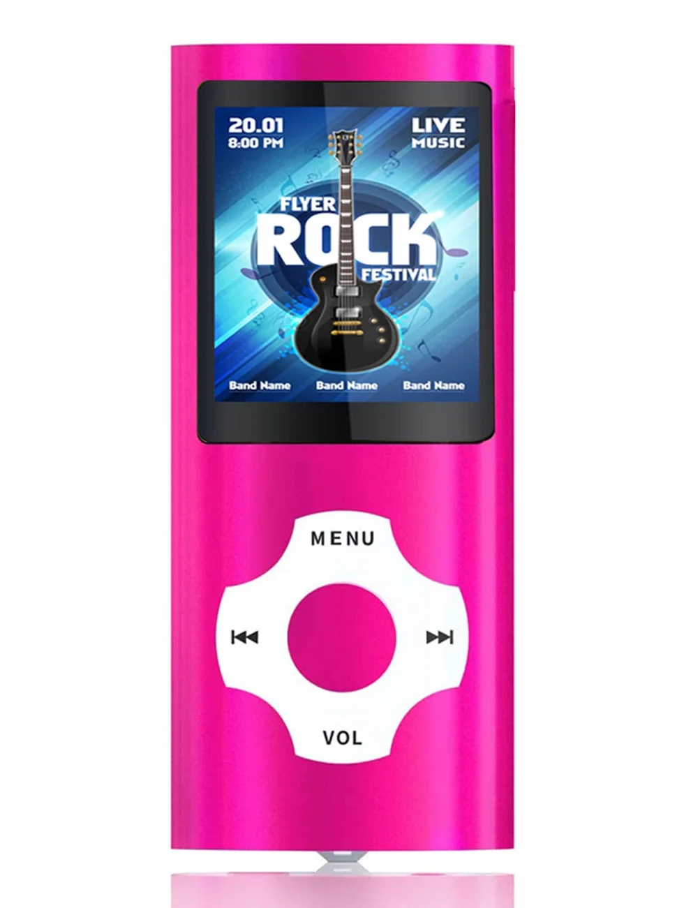 32GB Reproductor MP3 Portátil, MP3 con Pantalla de 1,8 Pulgadas LCD, HiFi MP3 Player Portátil sin Pérdida, E-Book, Radio FM, Grabadora de Voz, Auriculares Incluidos, Rosa
