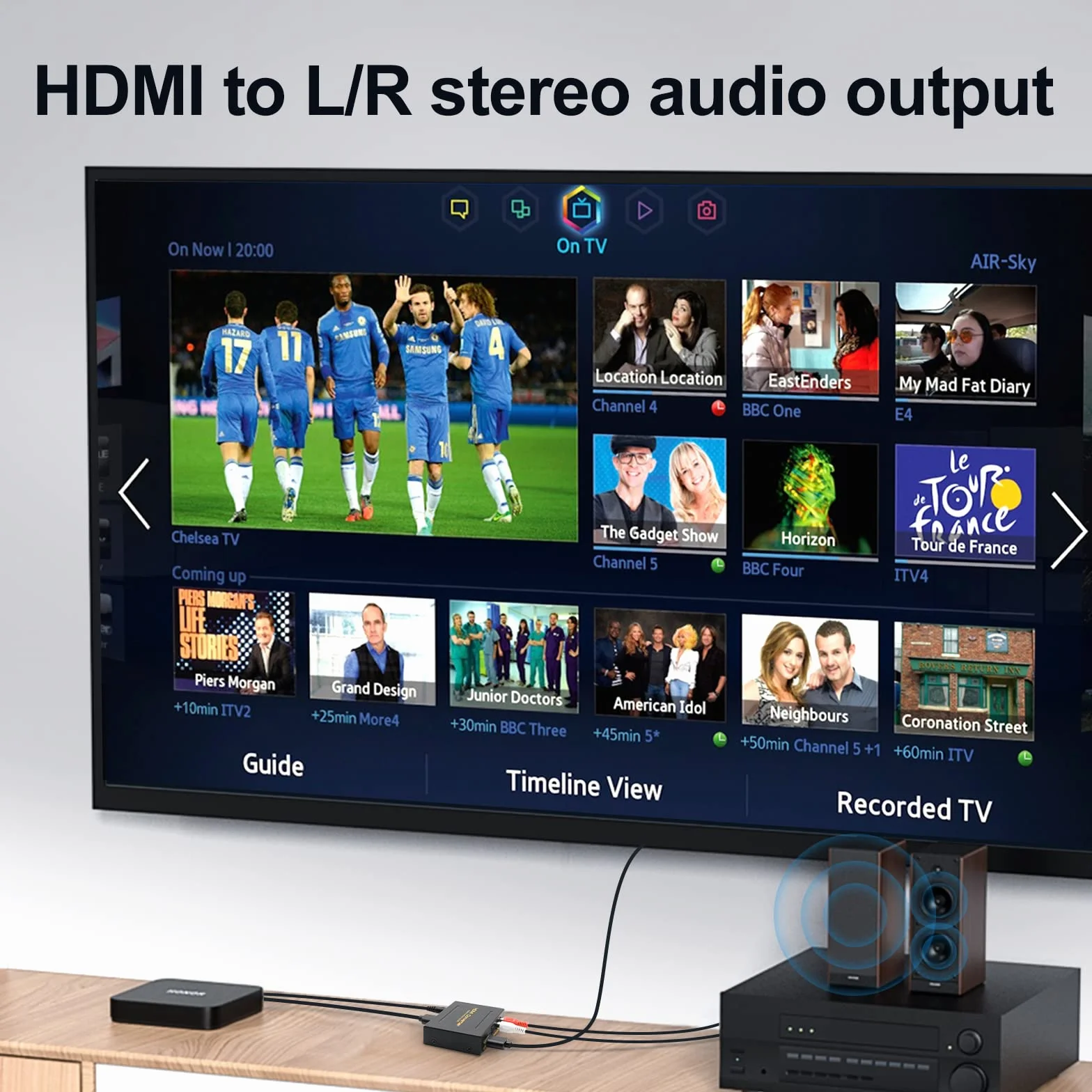 HDMI Extractor 4K Adaptador Óptico Audio L R Stereo 4K30Hz PCM PS5 Xbox Projector