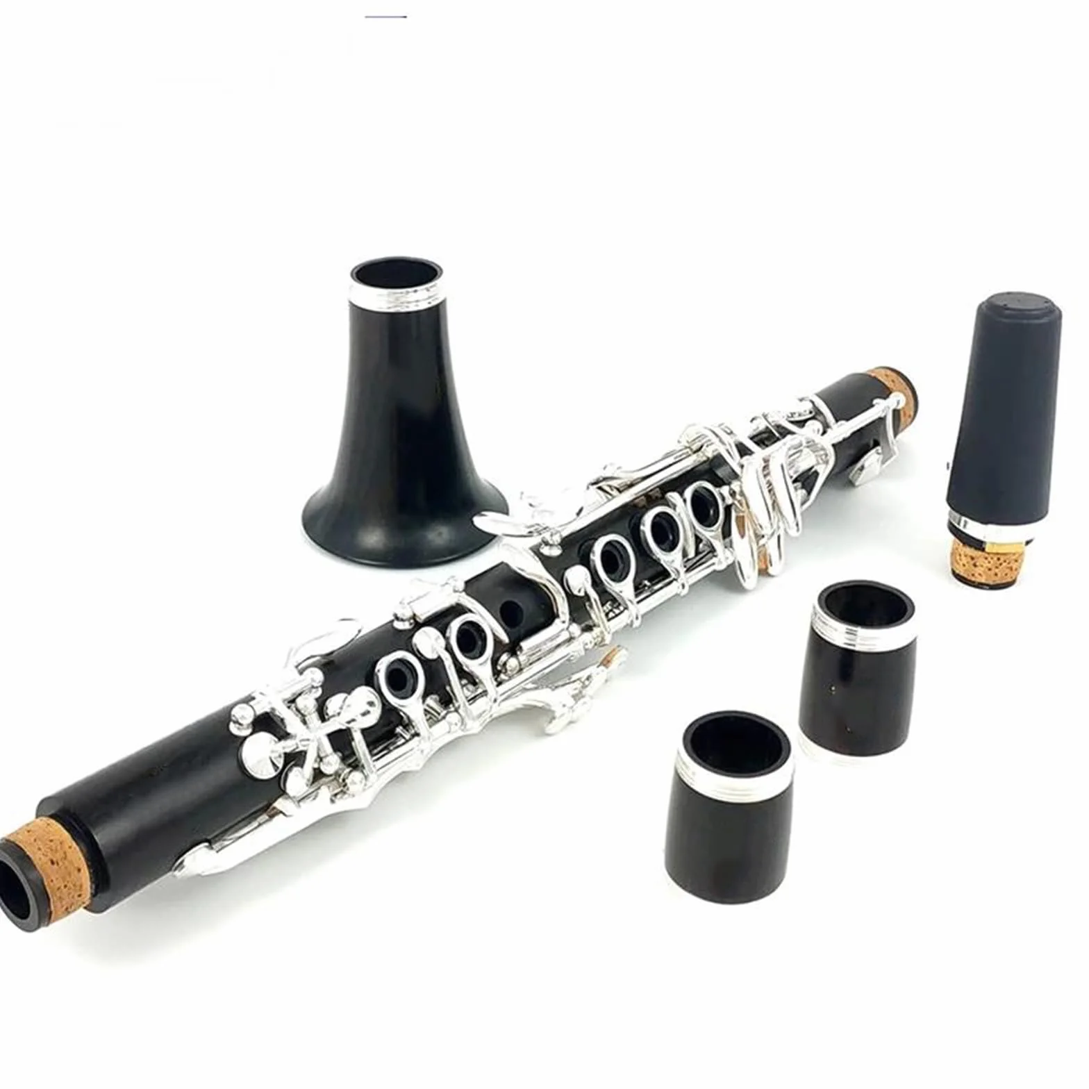 Clarinete Clarinete Ébano Eb Con Estuche Teclas Plateadas Instrumento De Madera ME1