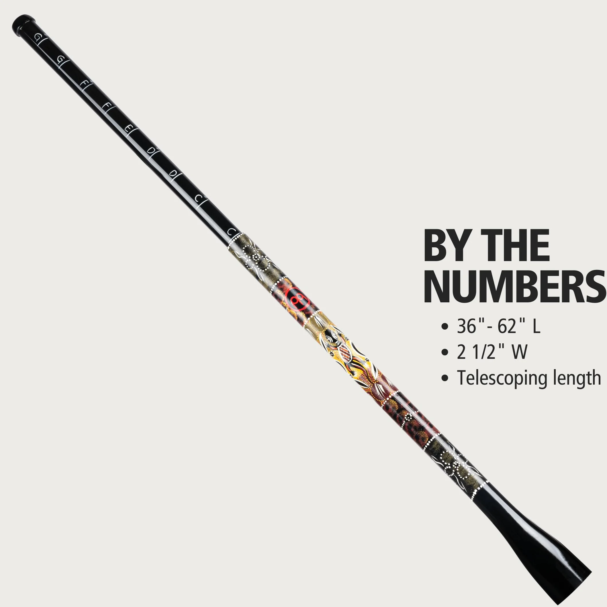Meinl TSDDG1-BK 36-62 pulgadas de fibra de vidrio de primera calidad extensible Trombón Didgeridoo - Negro