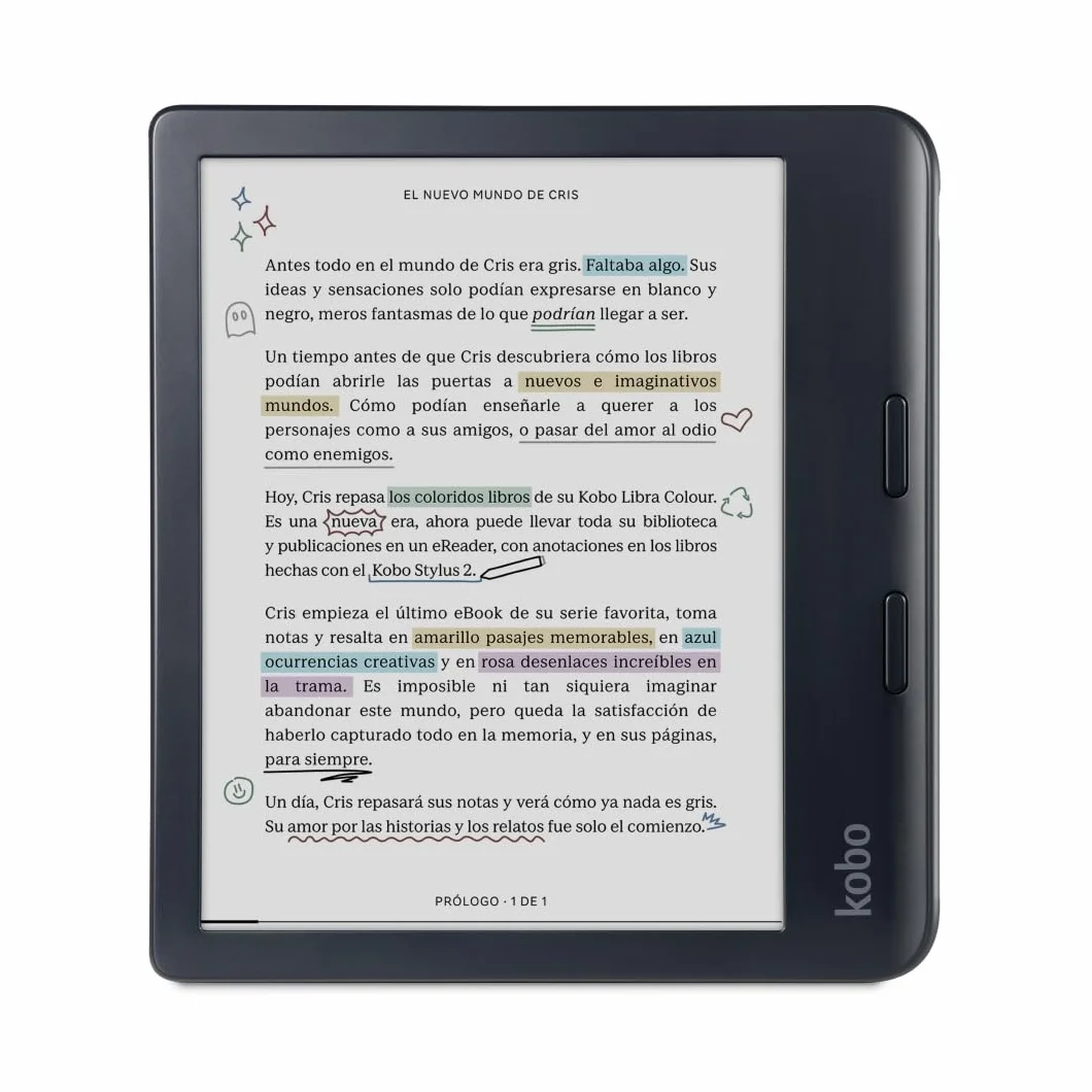 Kobo Libra Colour eReader 7" E Ink Kaleido™ 3 Pantalla 32 GB Resistente al Agua Negro