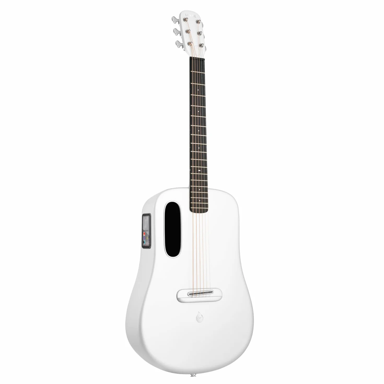 LAVA Guitarra electroacústica de fibra de carbono ME 4 – Guitarra de audio inteligente con pantalla táctil de 3,5 pulgadas, sistema HILAVA 2.0, modelo diestro y tecnología FreeBoost 3.0 (36 pulgadas