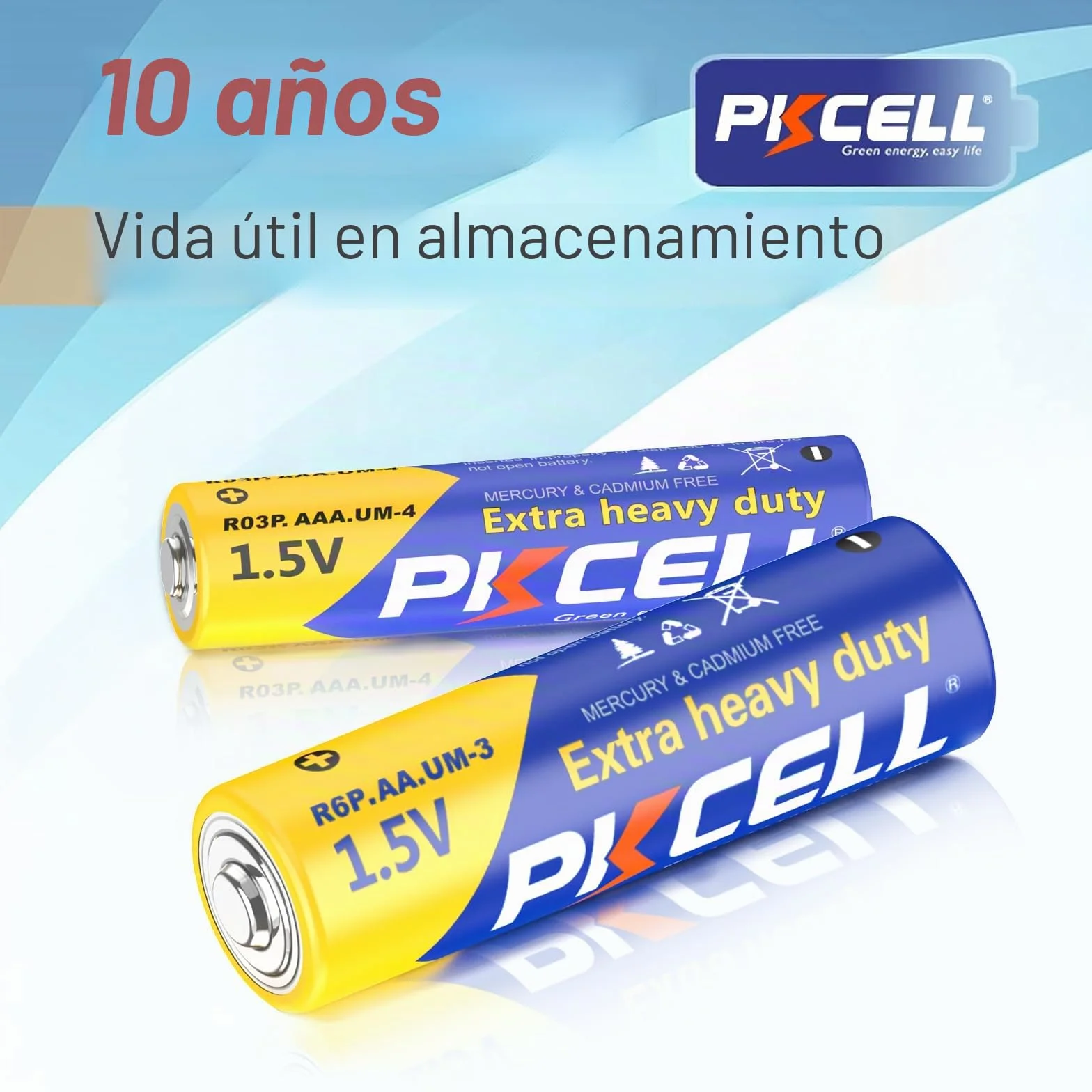 PKCELL 40 Pilas AA R6P + 40 Pilas AAA R03P Carbono 1,5 V