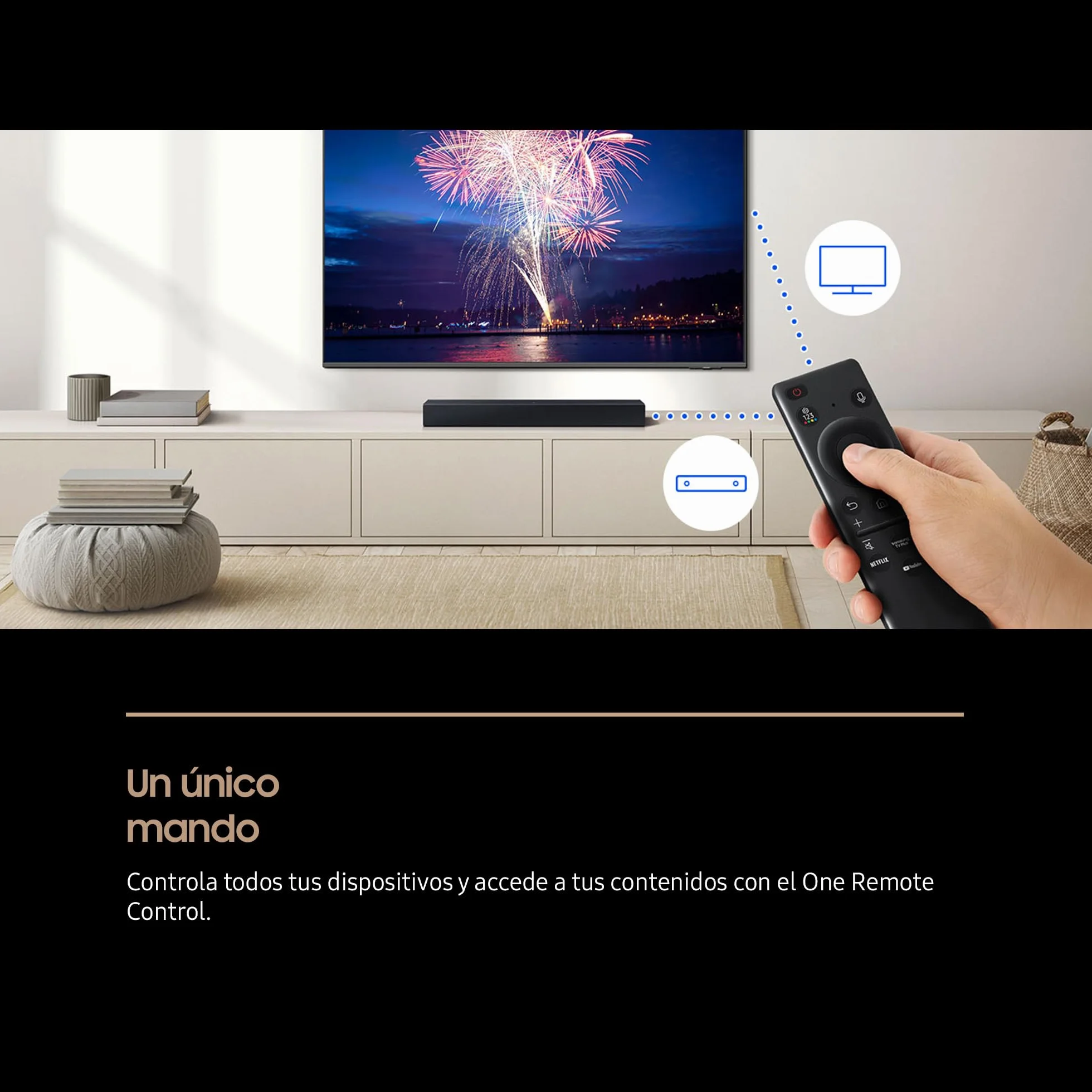 Samsung Barra de Sonido HW-B400F/ZF 2.0ch Woofer Integrado Modo de Juego Bluetooth Negro
