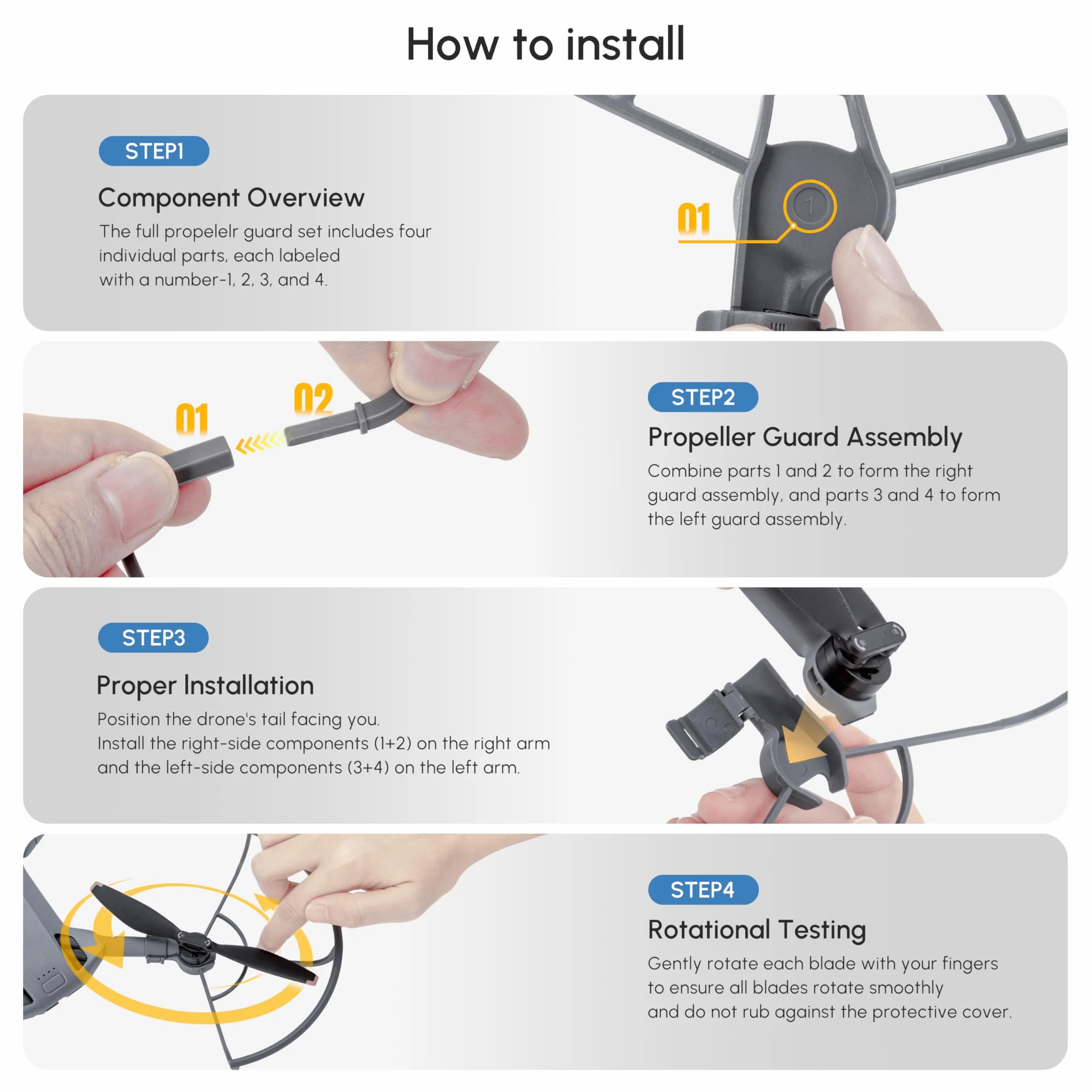 STARTRC Mini 5 Pro Propellerschützer,Flugsicherheit Anti Kollisions Propellerschutz für DJI Mini 5 Pro Zubehör Schnellverschluss(SOLO hélices)