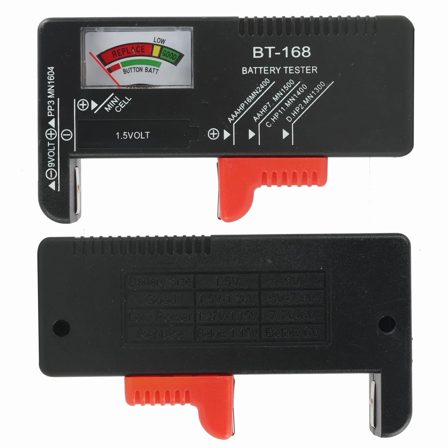 Comprobador de Pilas Universal, Comprobador de batería doméstica, Probador de Batería Universal con Pantalla para Baterías AA, AAA, C, D, 9V y Botón de 1.5V, Verificador de Batería, Tester de Pilas
