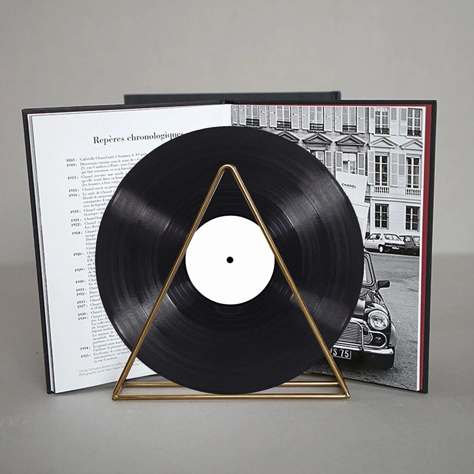 Soporte de metal para discos de vinilo, soporte triangular para 60 discos de vinilo, soporte para periódicos, soporte de vinilo para oficina, CD, revistas
