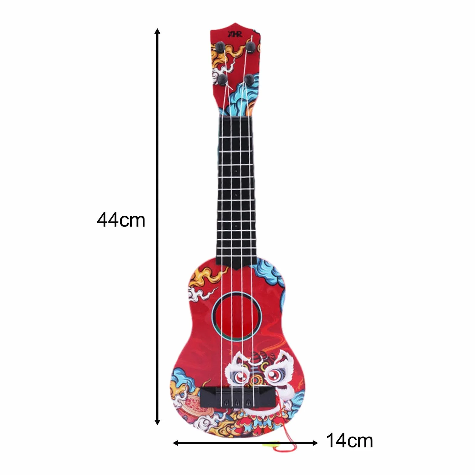 Ukelele Infantil, Juguete Musical, Instrumento de Cuatro Cuerdas, Material Didáctico para Niños Pequeños, Afinable, Compacto, Portátil, Perfecto para, Rojo