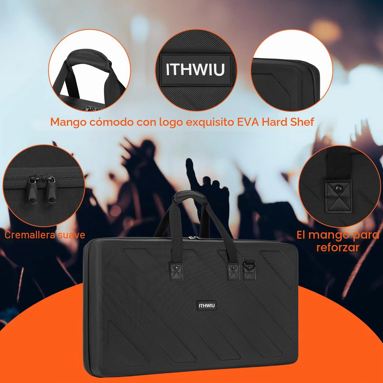 OUUTMEE DJ Bolso rígido de transporte, estuche para controlador DJ para Pioneer DDJ, bolsa de almacenamiento para viajes, Black, DDJ-1000/1000SRT