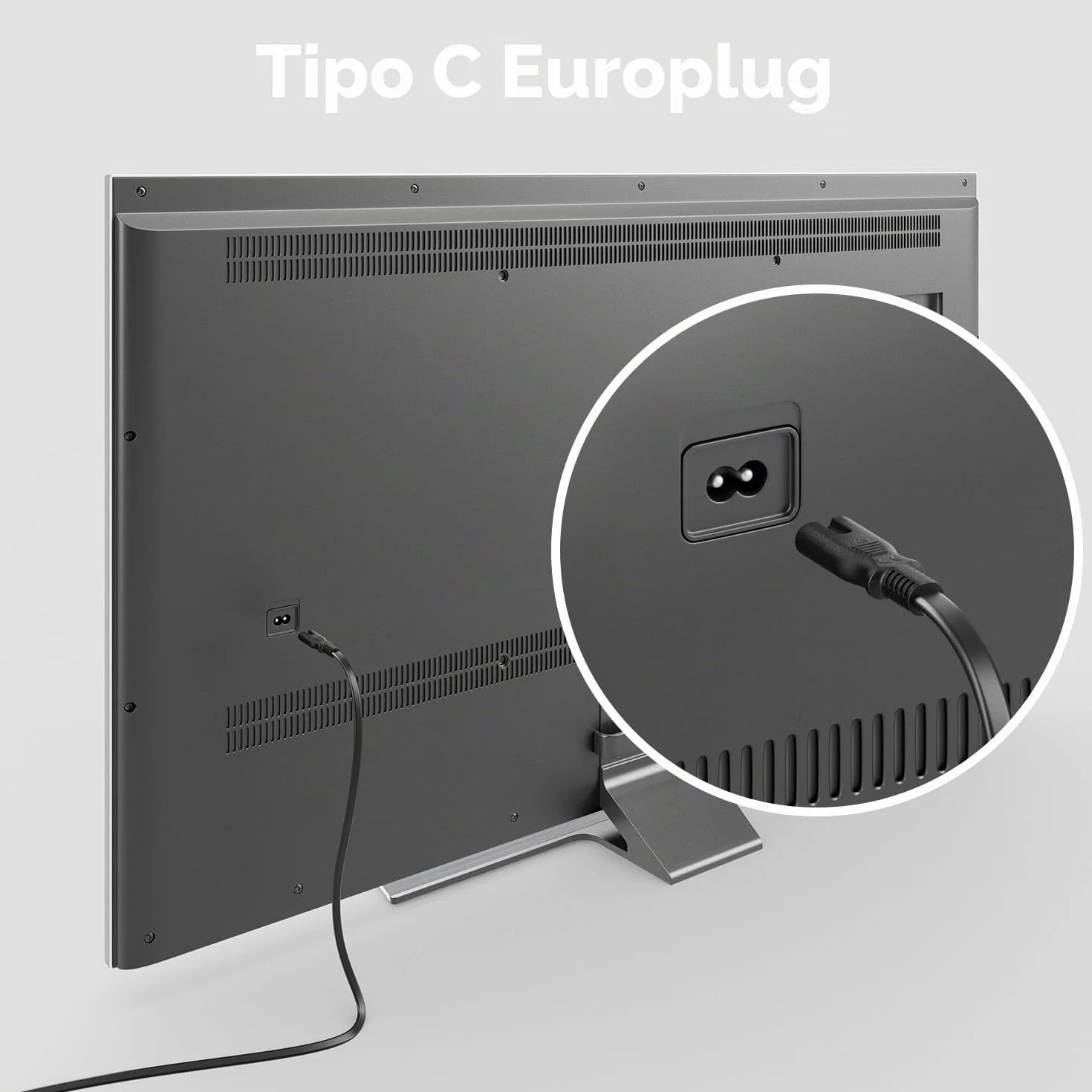 deleyCON 2m Cable de Alimentación Eléctrico Tipo C Euroconector a C7 Hembra Negro