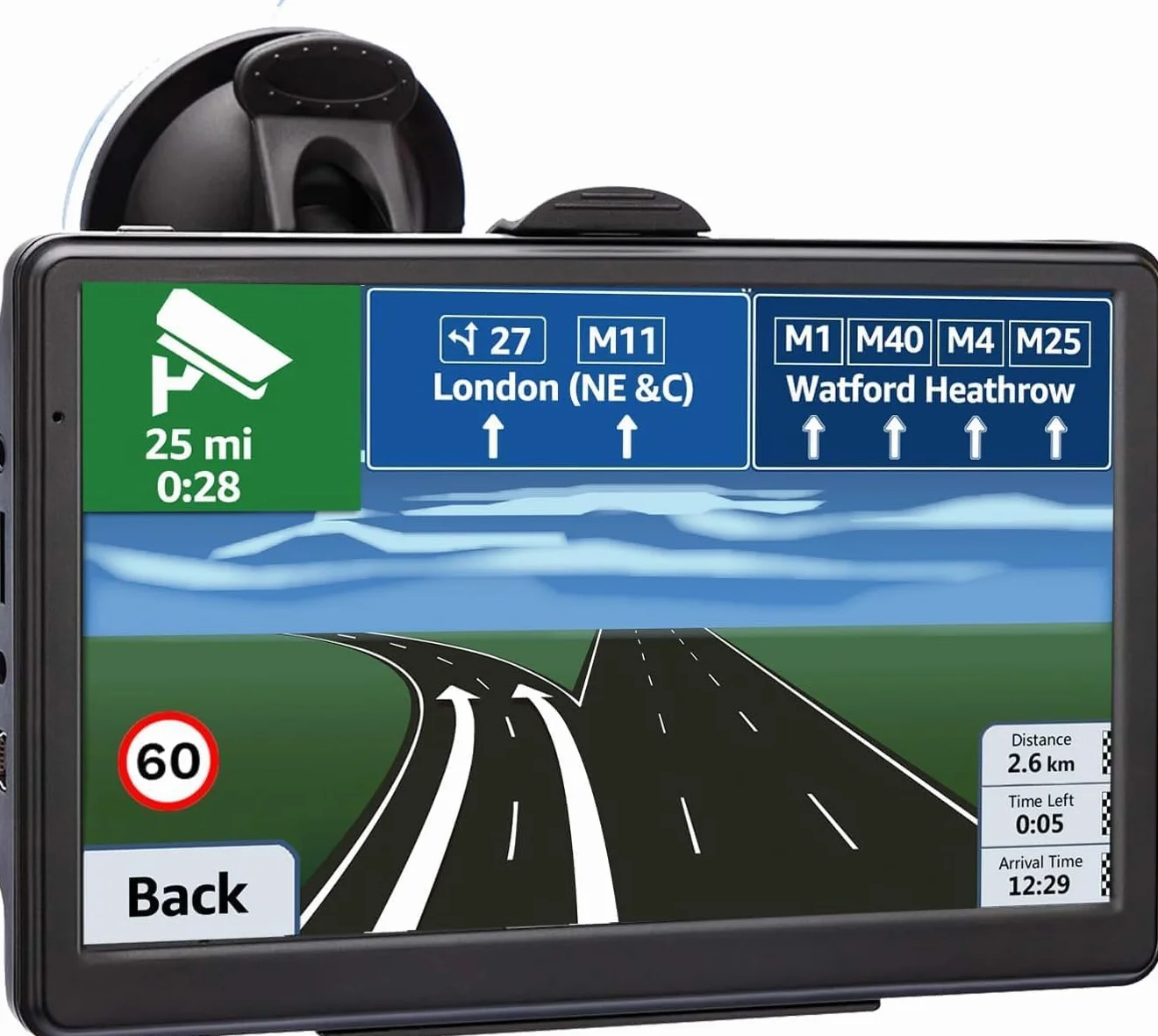 5 Pulgadas GPS Coche,Navegador GPS Coche,GPS Camiones Profesional,Actualizaciones de Mapas de Europa para Toda la Vida,para Camiones y Coches，Alertas de Velocidad y POI con Guía por Voz