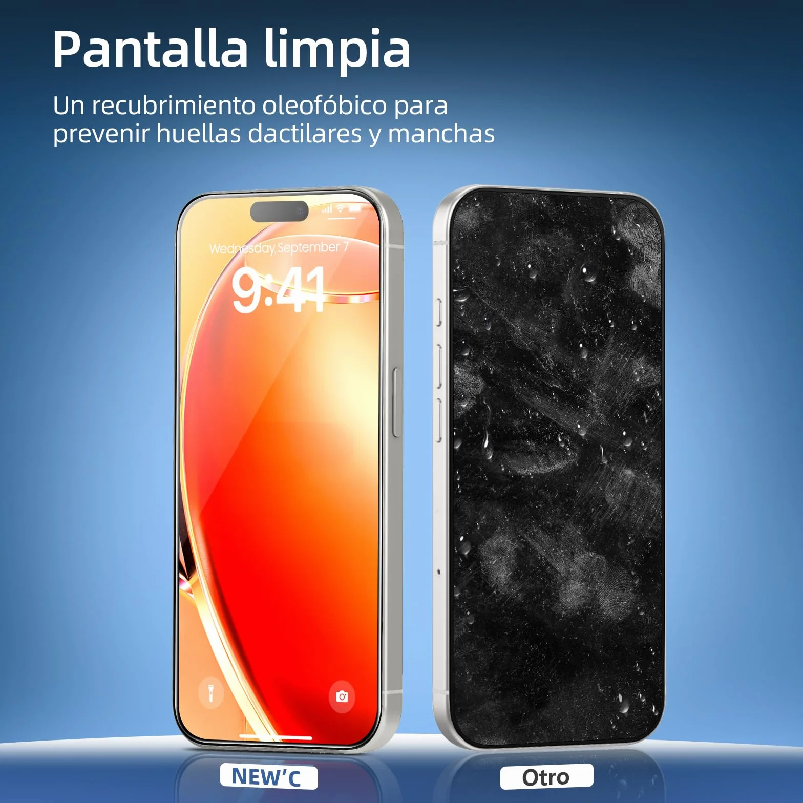 NEW'C 3 Piezas, Protector de pantalla Cobertura total para iPhone 17, 17 Pro, iPhone 16 Pro (6,3″) [Instalación Automática], Cristal Vidrio Templado - Ultra Resistente - Efectivo contra Rayones