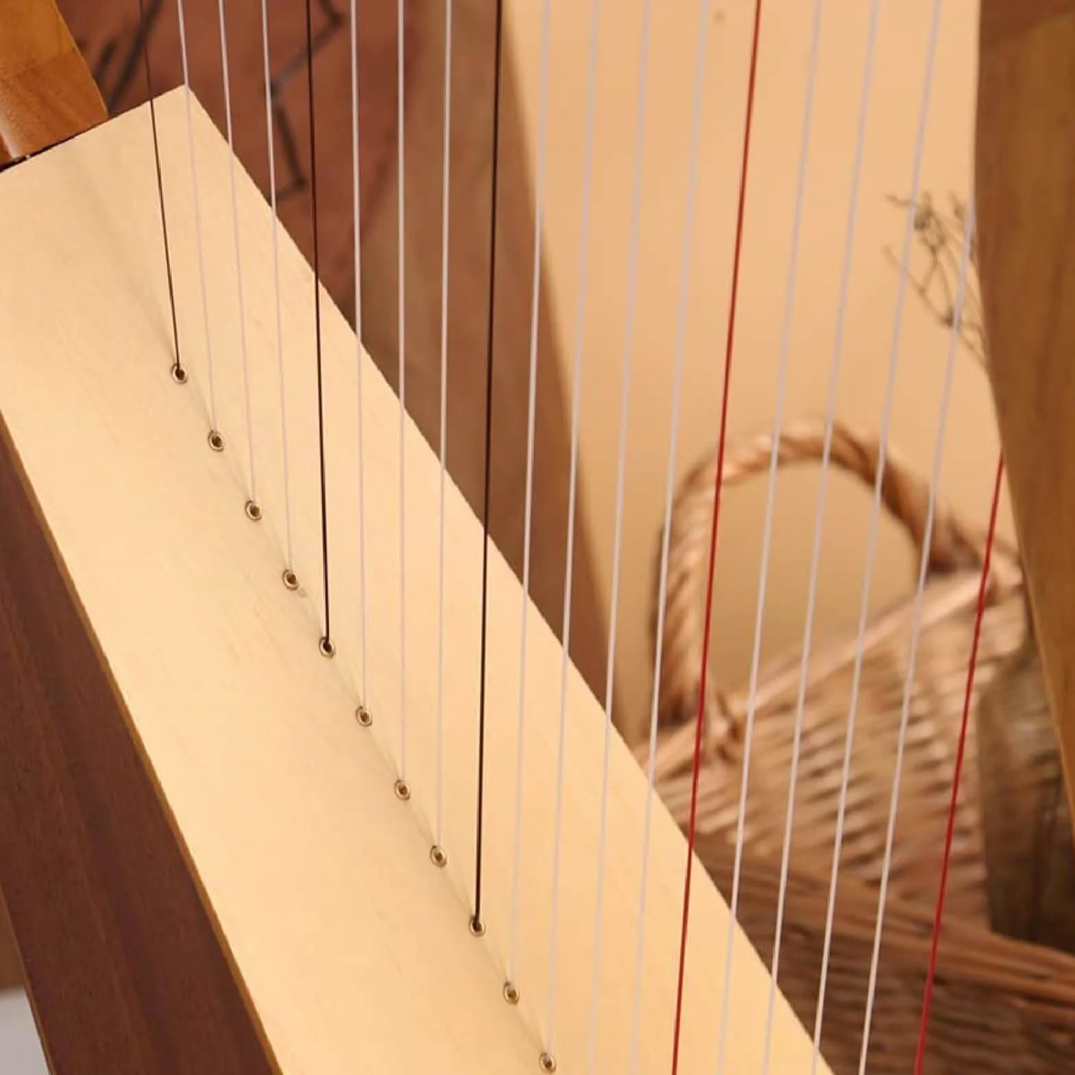 Arpa irlandesa celta, 19 cuerdas, arpa de palanca de madera de caoba, 3 agujeros de sonido, con llave de afinación y bolsa, para resonancia rica, para adultos, principiantes y músicos profesionales