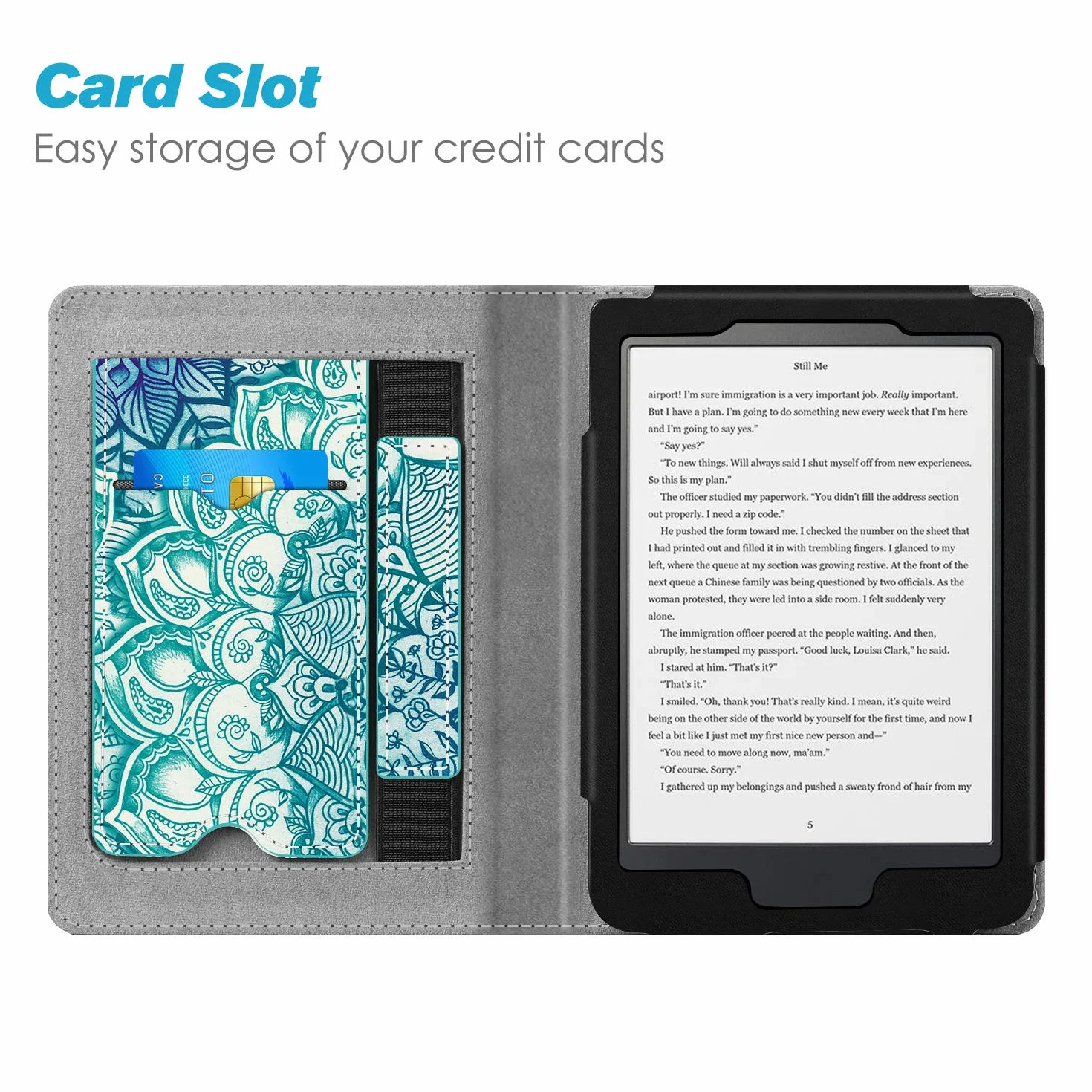 FINTIE Funda Vertical Kobo Clara HD Carcasa Cuero Sintético Bolsillo Tarjeta Correa Mano Soporte Auto-Reposo Activación Esmeralda