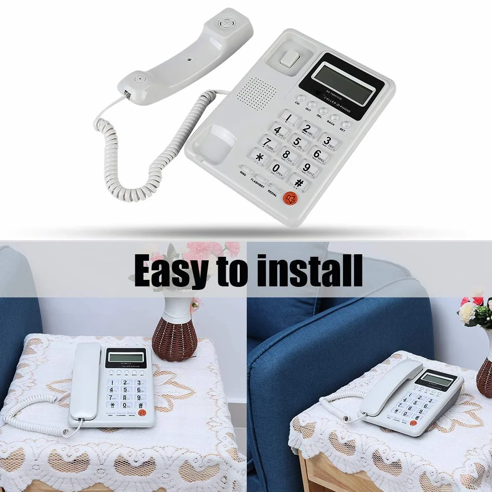 Teléfono Fijo con Contestador Automático y Identificador de Llamadas DTMF/FSK para Hogar, Hotel u Oficina