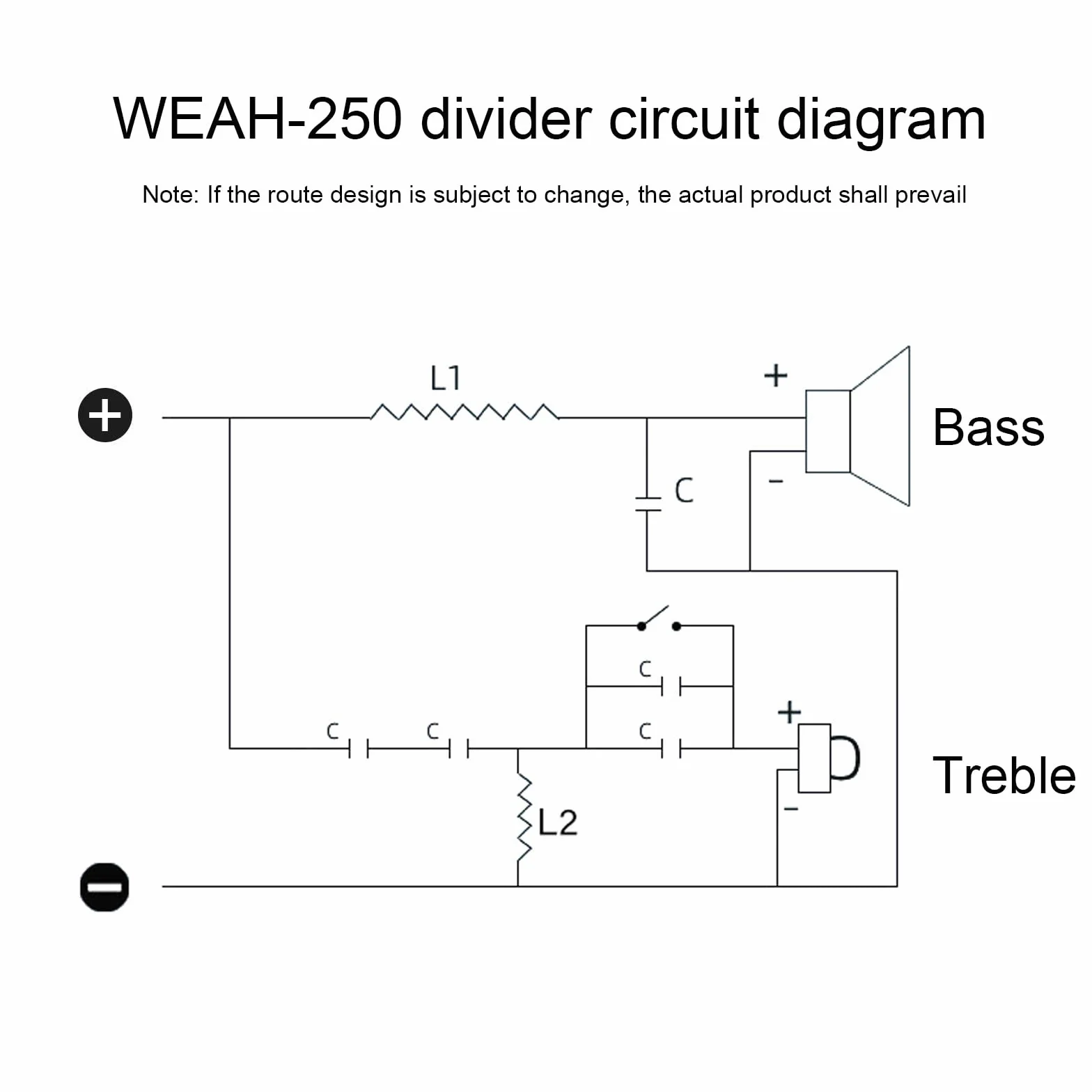 Altavoz crossover 2 vías divisor de frecuencia 250 W 4-12 ohmios HiFi